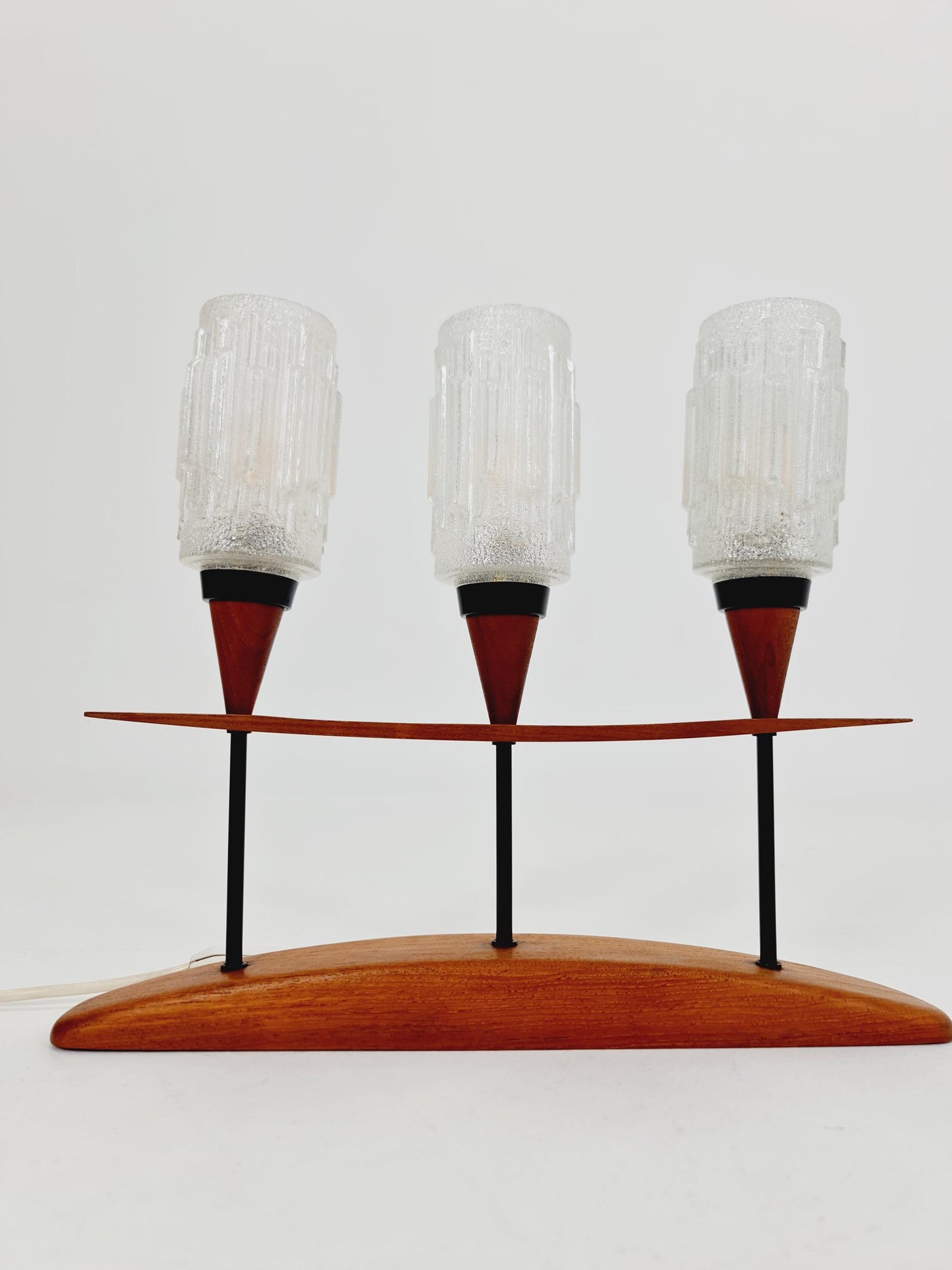 Mid century solid teak table lamp , 1960s