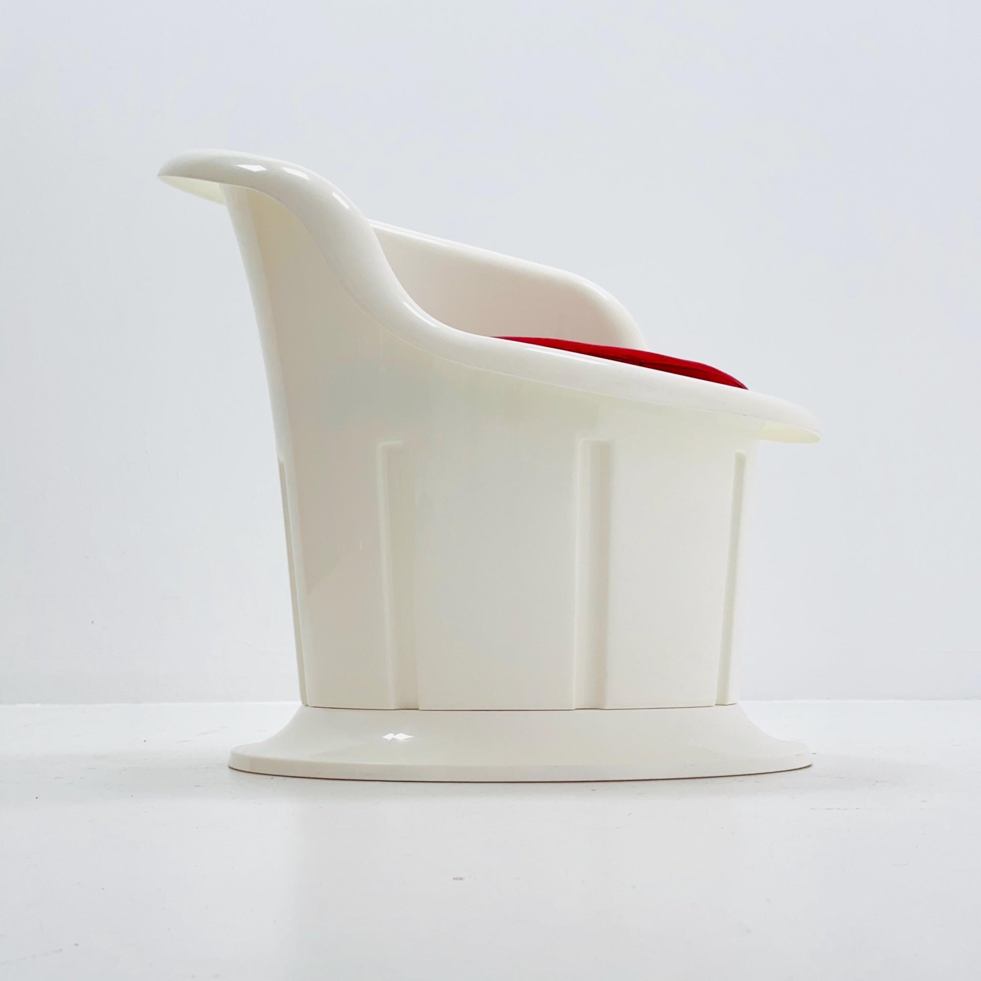 Vintage IKEA Popptorp Armchair – 1990s Swedish Design by Karin & Magnus Högberg, Red Cushion Lounge Chair
