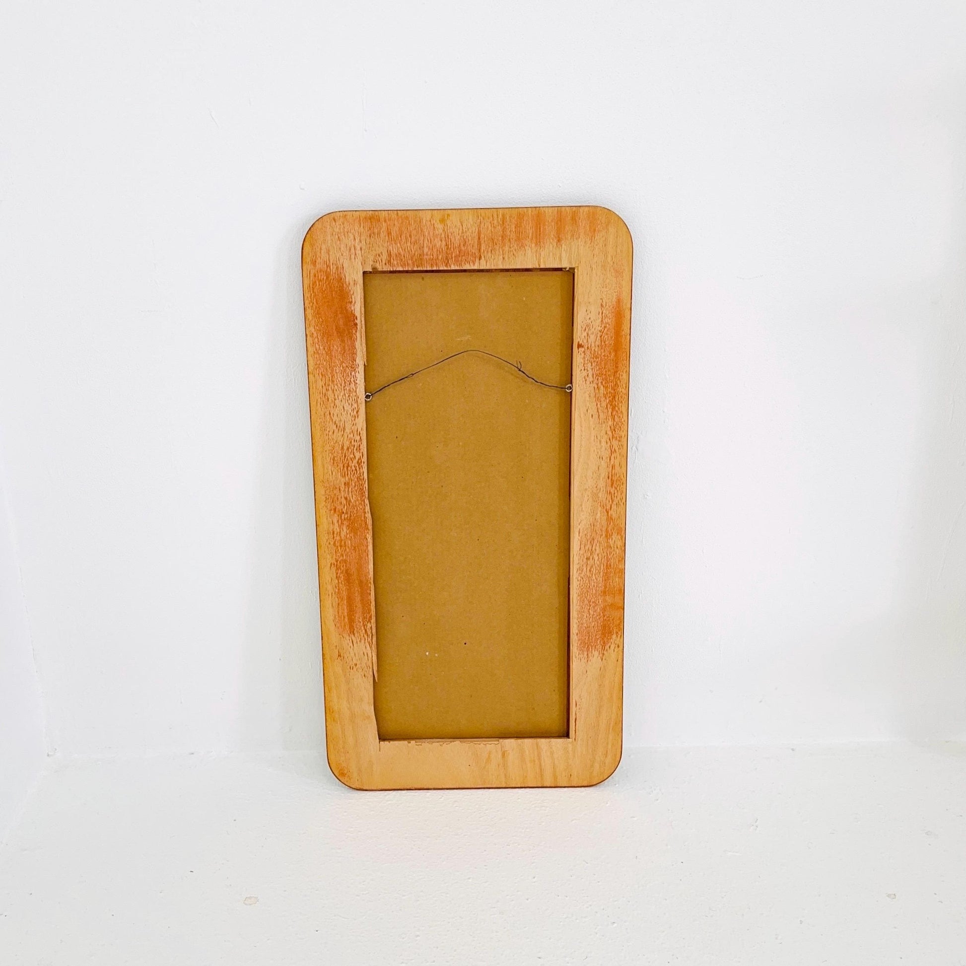 Mid century Scandinavian Mirror with Curved Glass, by Eriksmålaglas Sweden 1960s