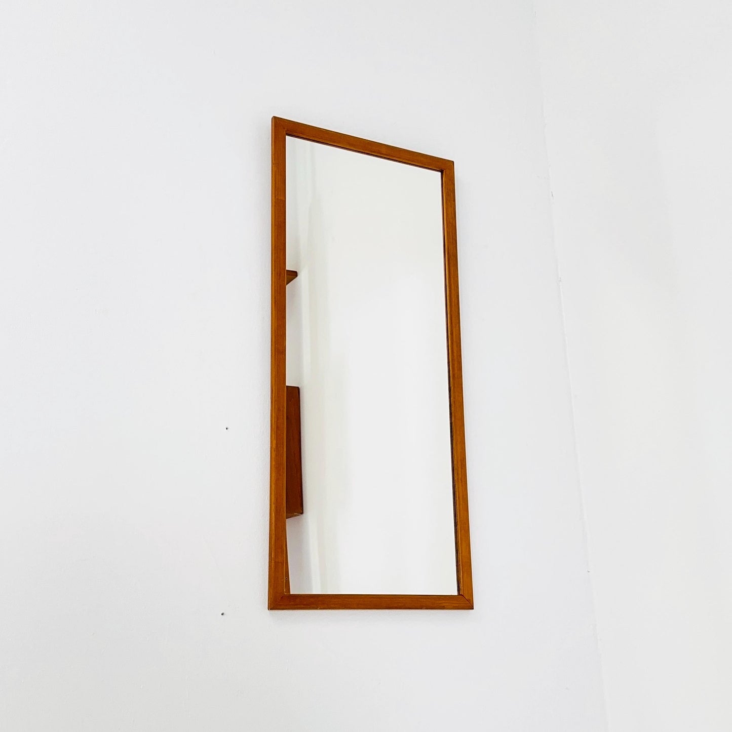 Big Teak mid-century Modern wall-mounted mirror , 1960s