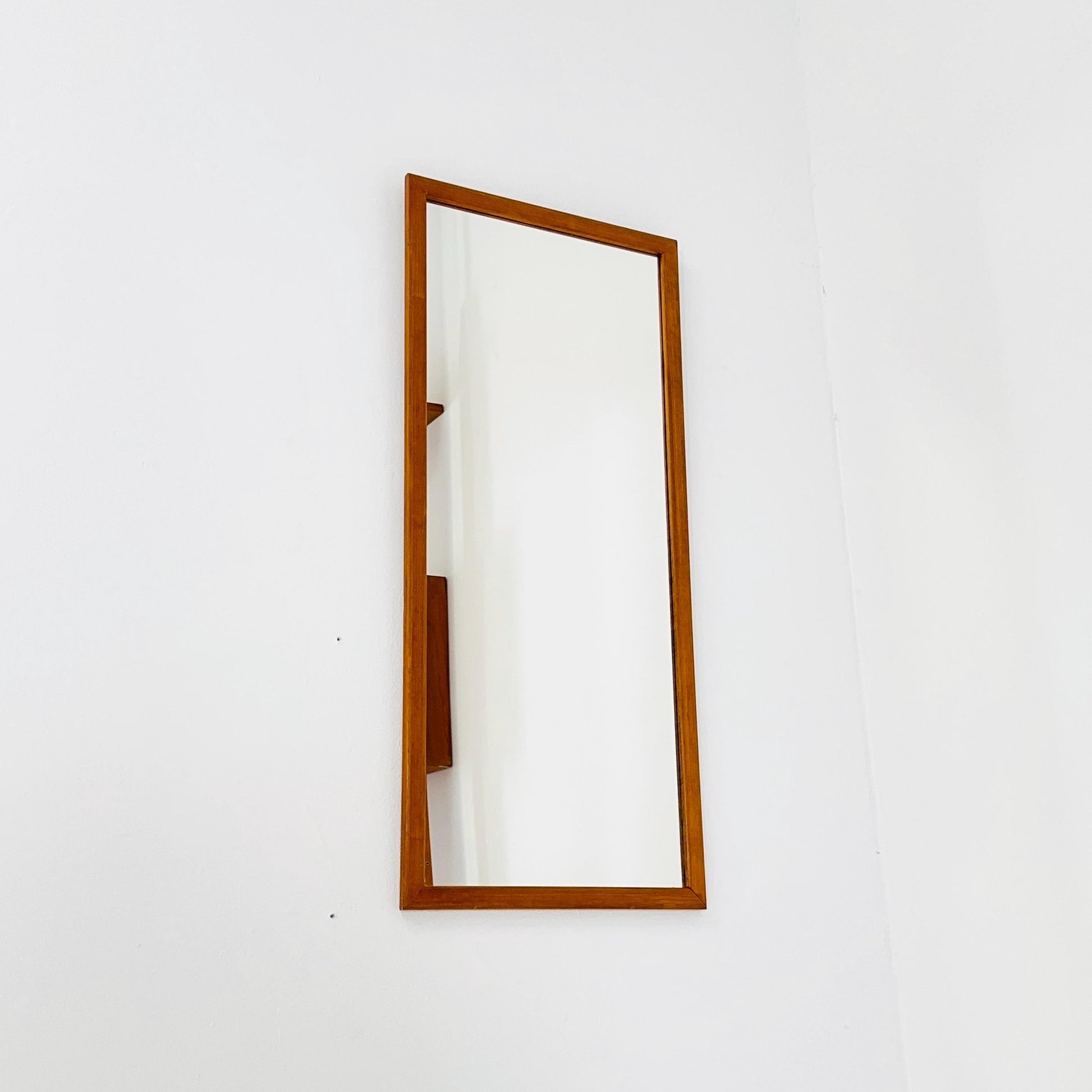 Big Teak mid-century Modern wall-mounted mirror , 1960s