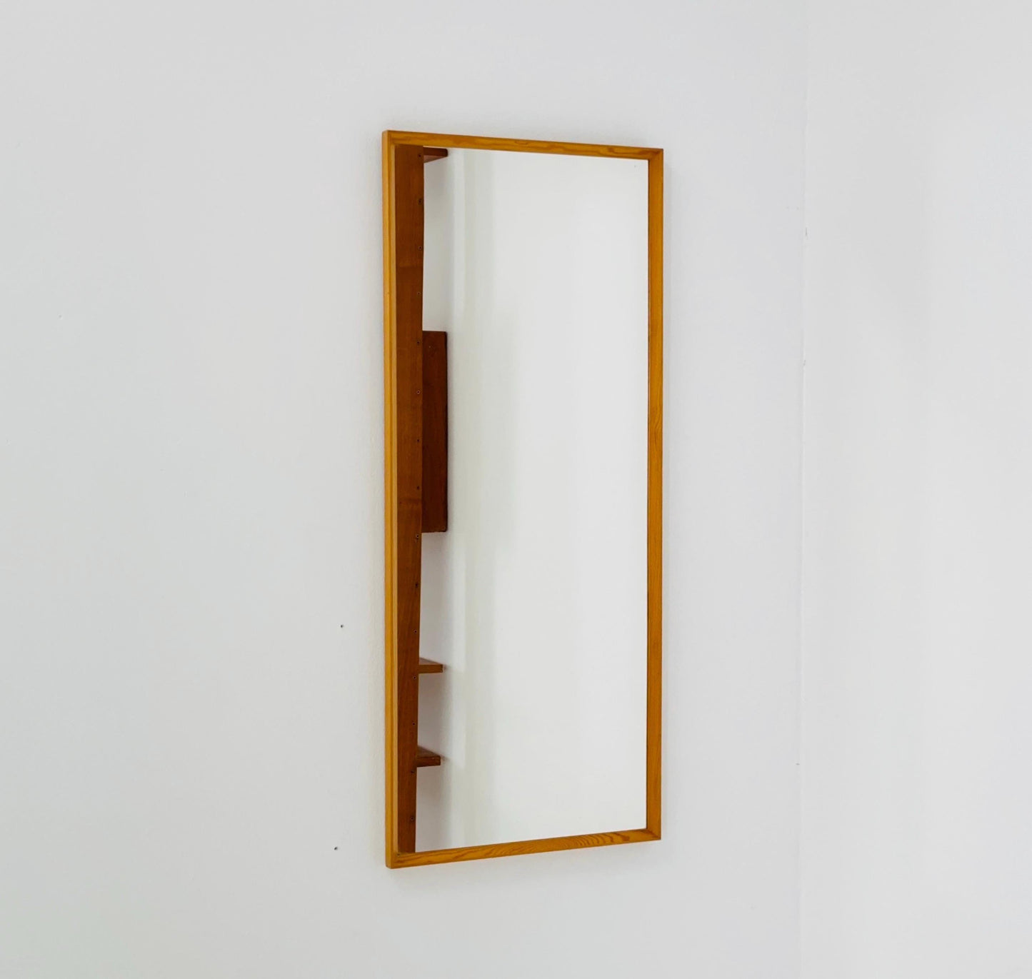 Oak Swedish mid-century Modern wall-mounted mirror By G&T Sweden 1960s