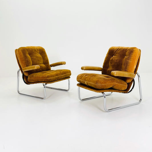 Set of 2 Bauhaus Lounge Armchairs by Tacke Möbel, Germany, 1980s