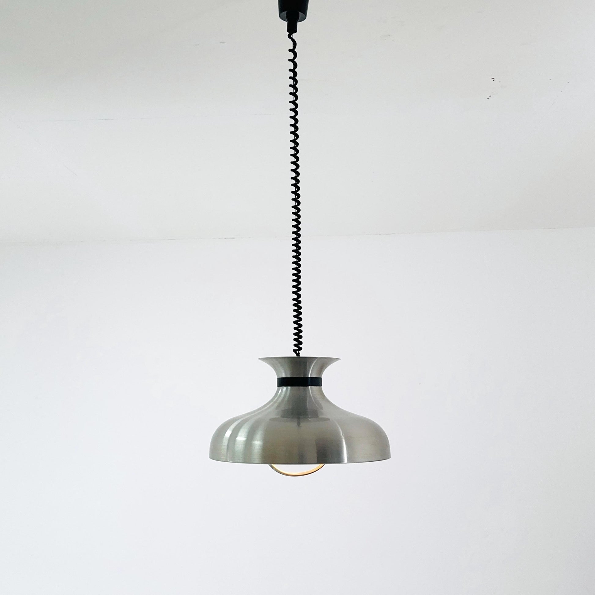 Mid-Century GRAEWE Stainless Steel Pendant Lamp, Germany 1970s