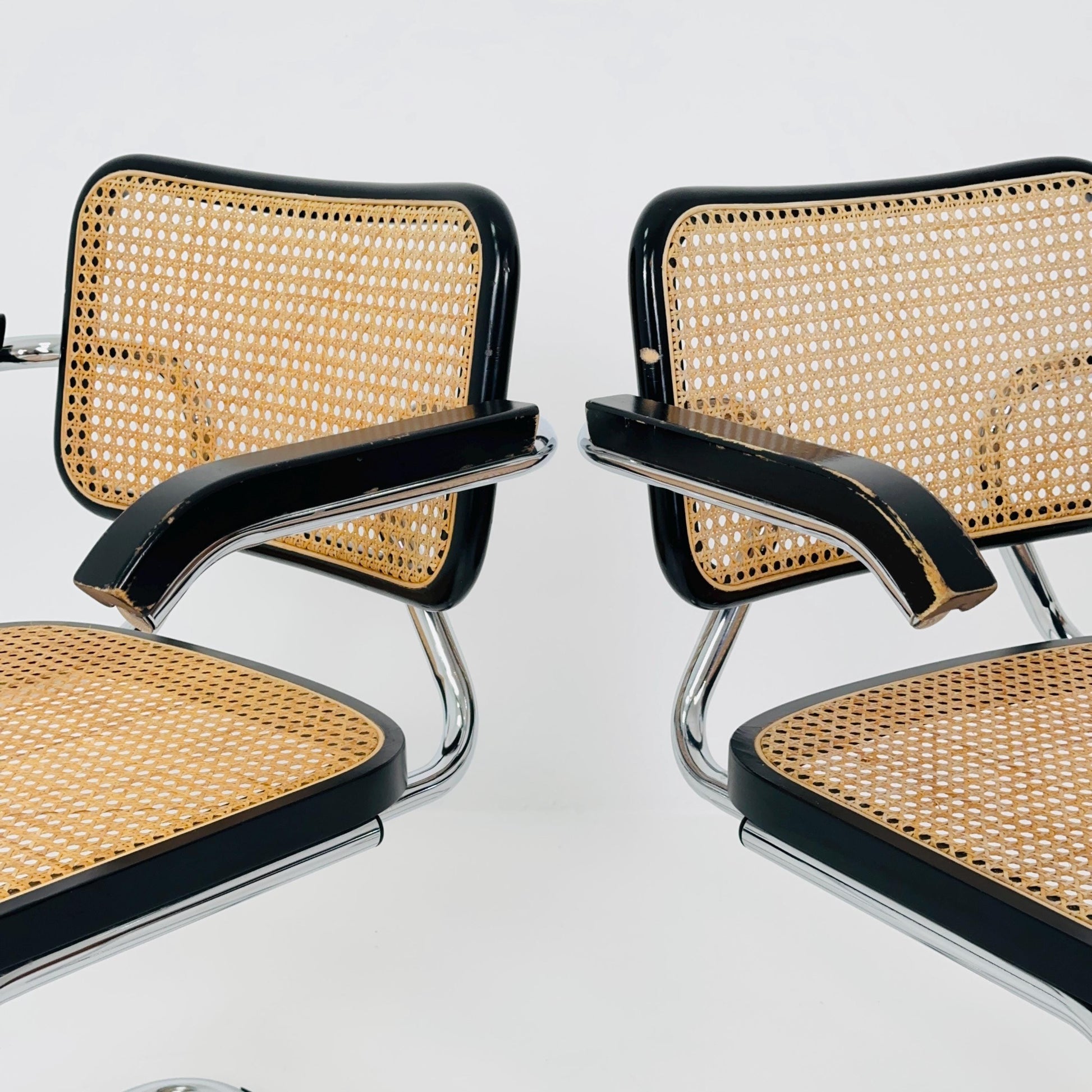 Set of 2 Mid Century s64 Cantilever Cesca Chair by Marcel Breuer / Bauhaus Design / 1980s Italy