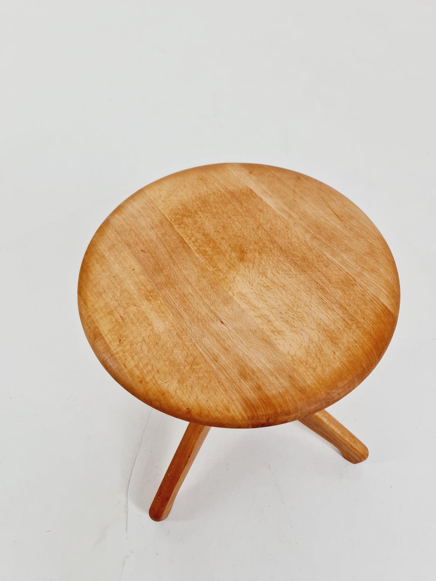 Rare Bauhaus swivel office stool in solid wood By SEDUS 1930s