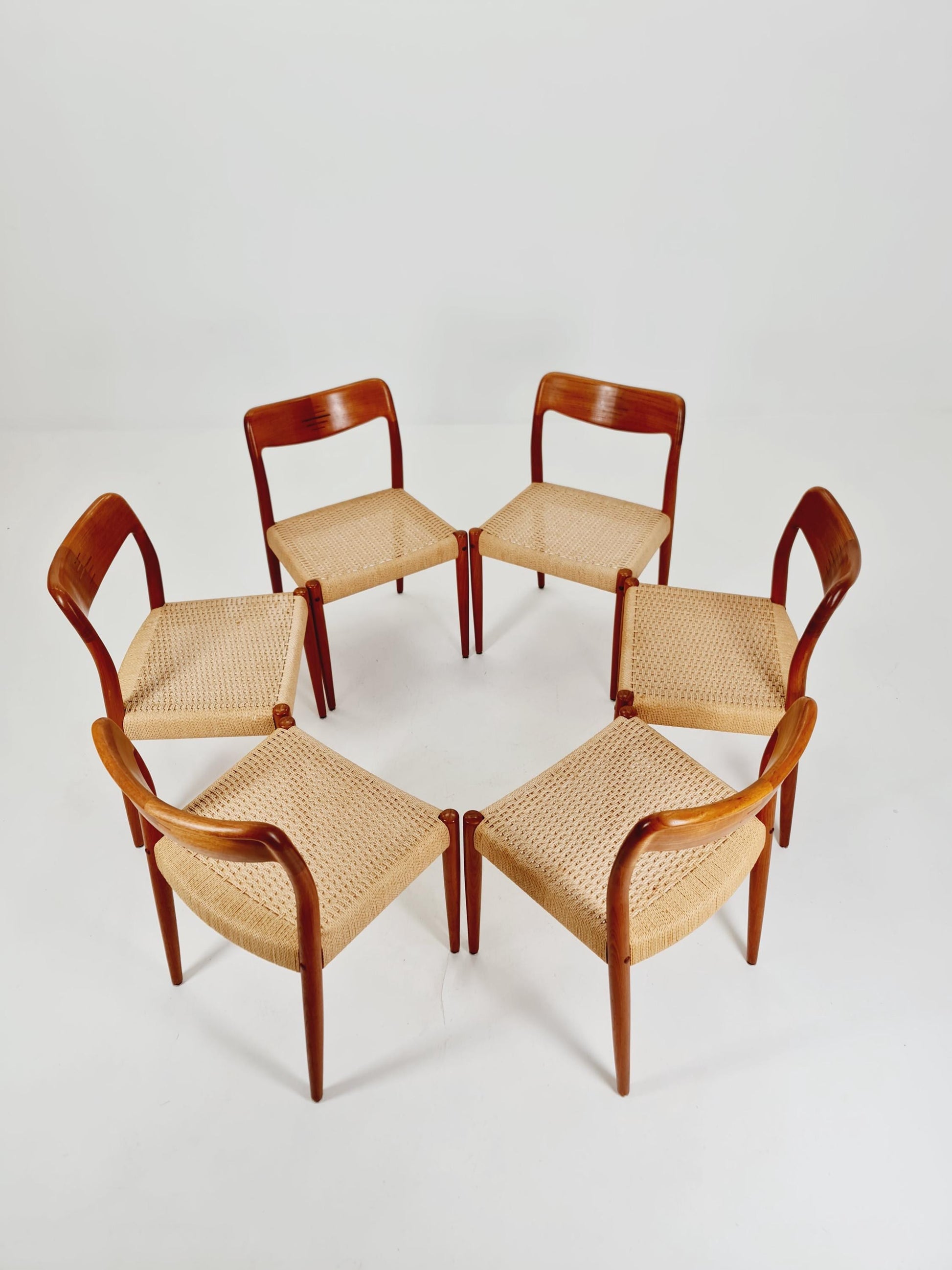 Rare MidCentury Danish Teak Dining Chairs Johannes Andersen for Uldum , 1960s, set of 6