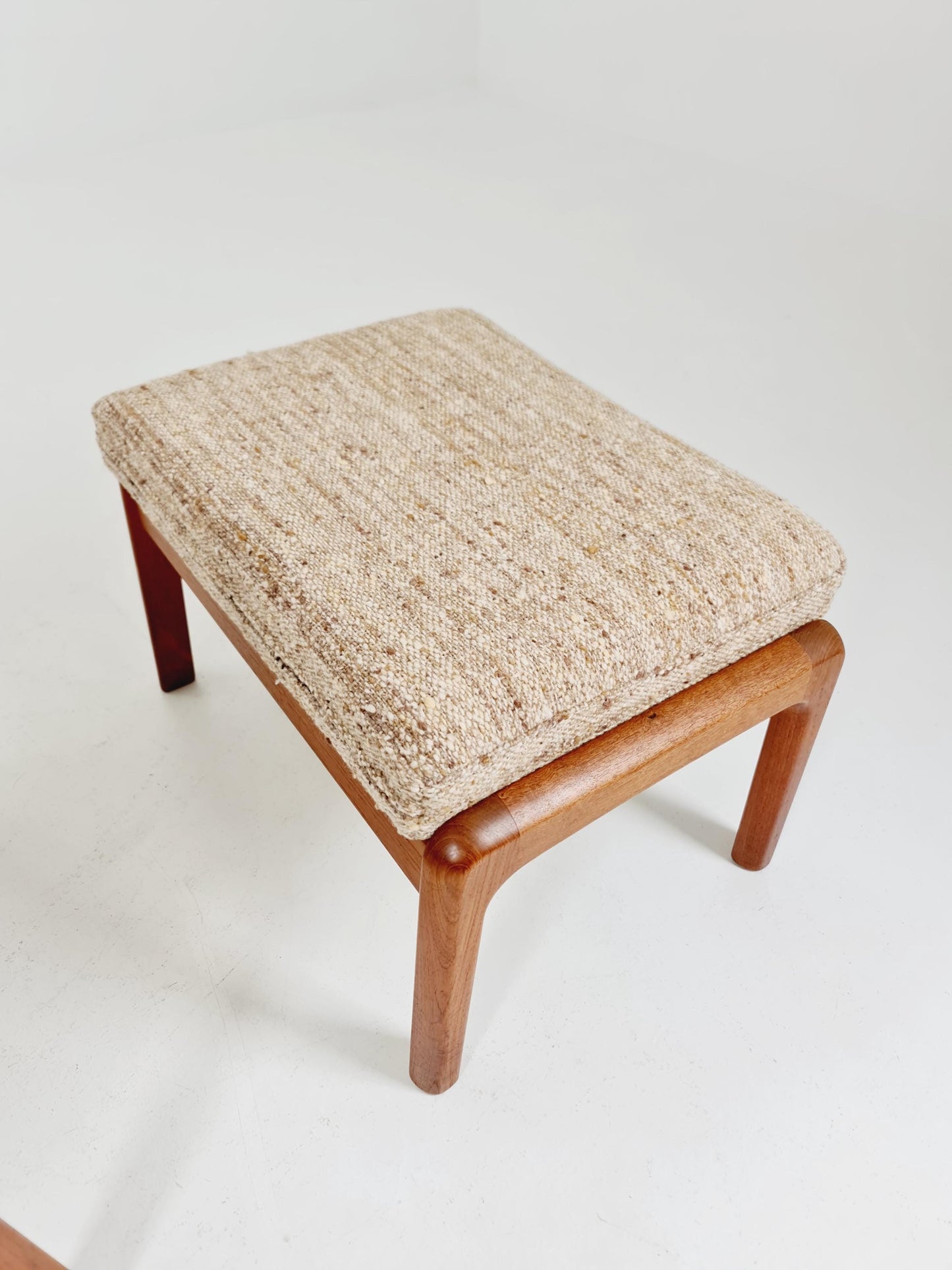 Mid-century Rare Danish teak lounge chair with ottoman by Ole Wanscher for Cado France &Son , 1960s