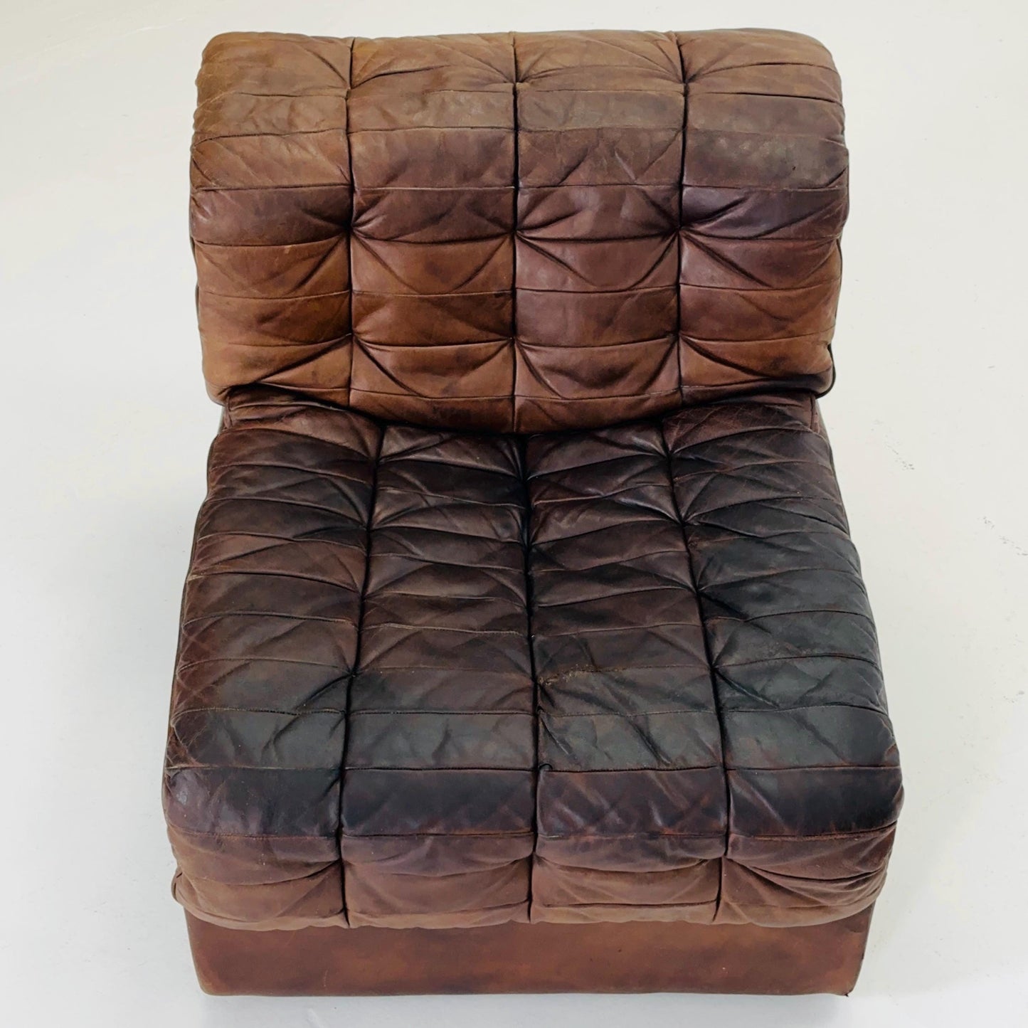 Set of 6 Mid Century DS11 Modular Patchwork Leather Sofa by De Sede, Switzerland, 1970s