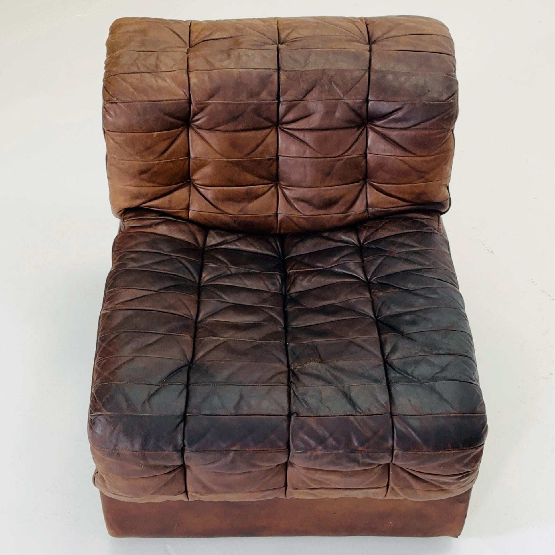 Set of 6 Mid Century DS11 Modular Patchwork Leather Sofa by De Sede, Switzerland, 1970s