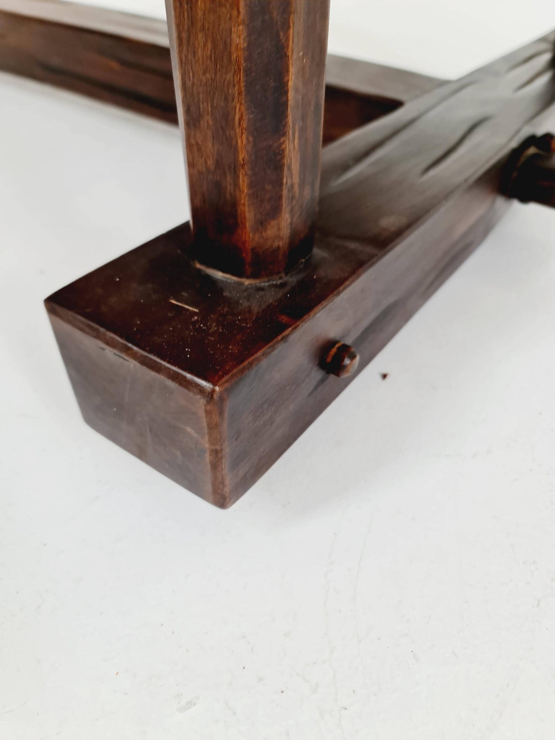 Brutalist Cognac Leather Brazilian Chair and Ottoman 1960s