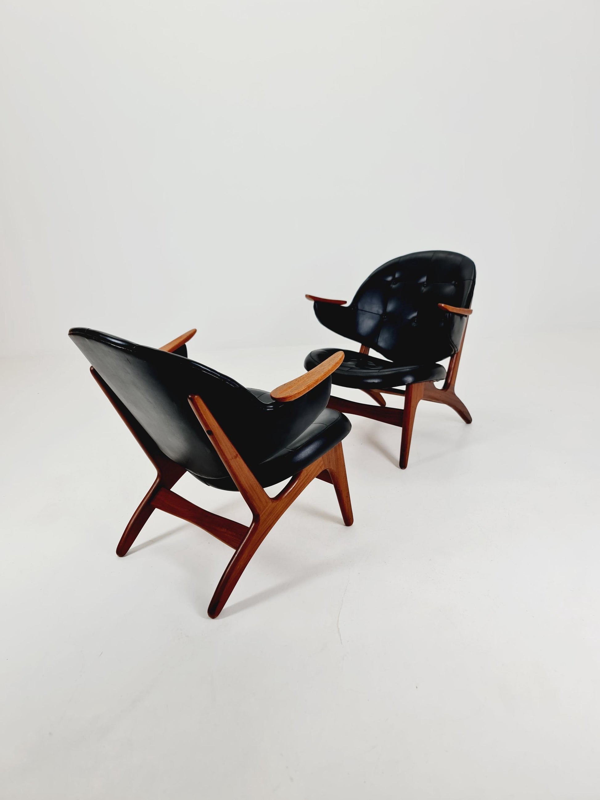 Danish Modern Teak Armchairs BY Carl Edward Matthes Modell 33 Set of 2 , 1960s