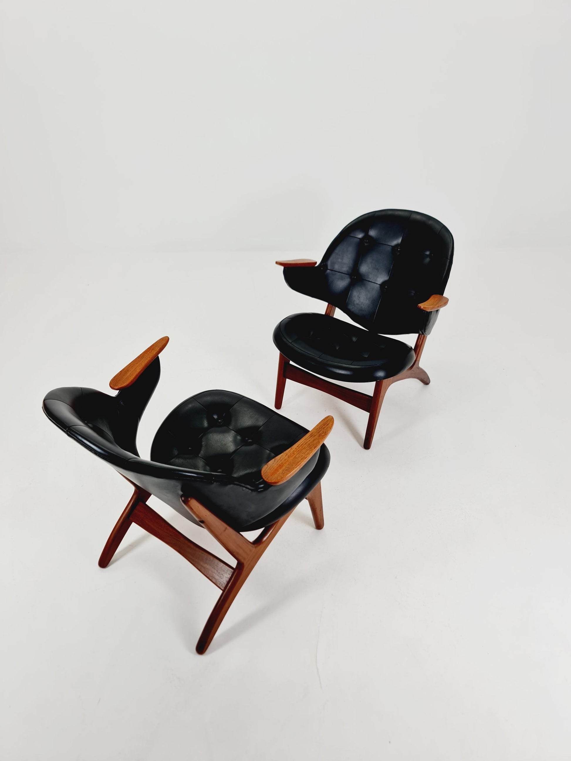 Danish Modern Teak Armchairs BY Carl Edward Matthes Modell 33 Set of 2 , 1960s