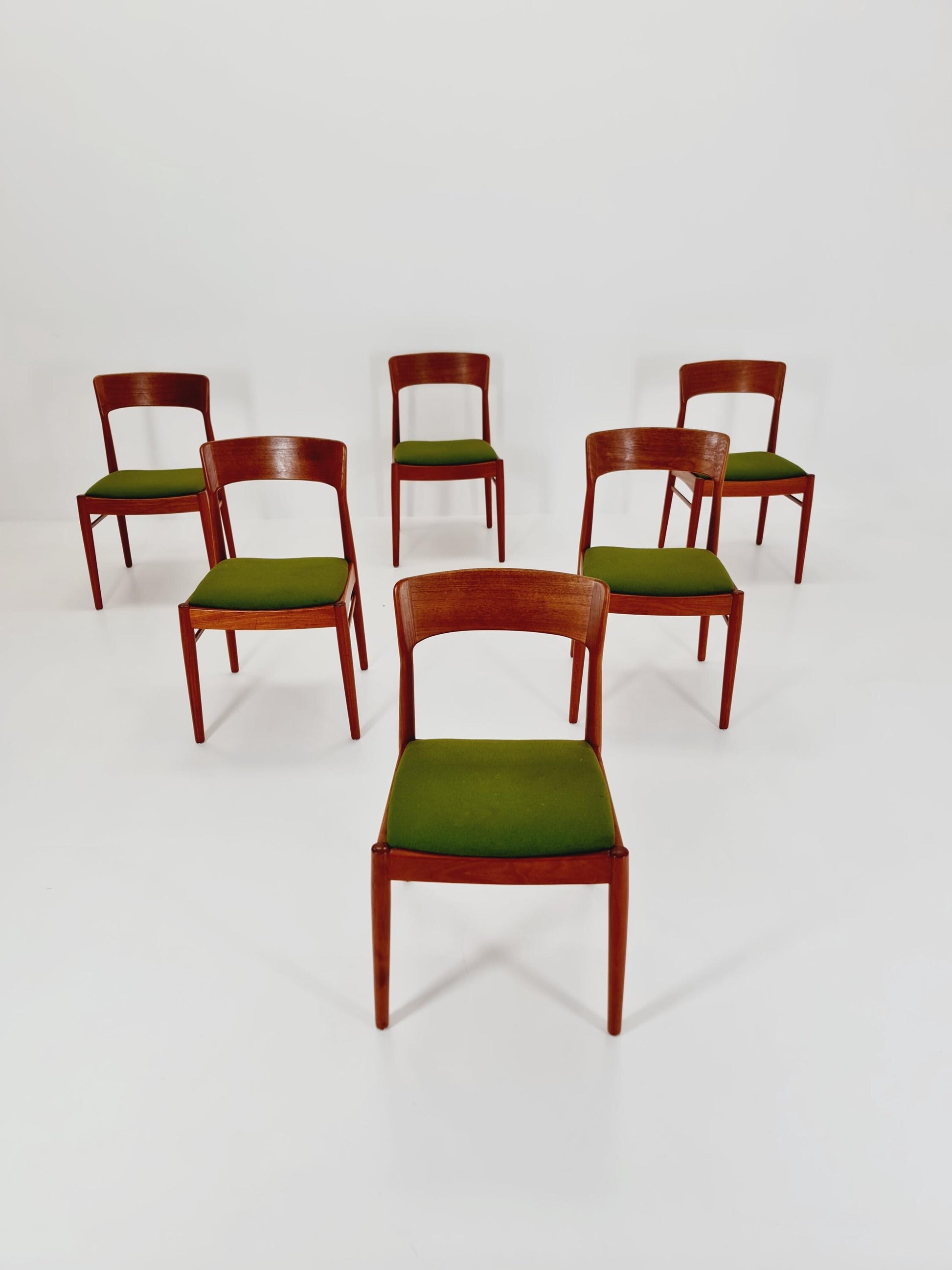 Vintage Danish solid teak dining chairs By Kai Kristiansen for K.S , 1960s, Set of 6