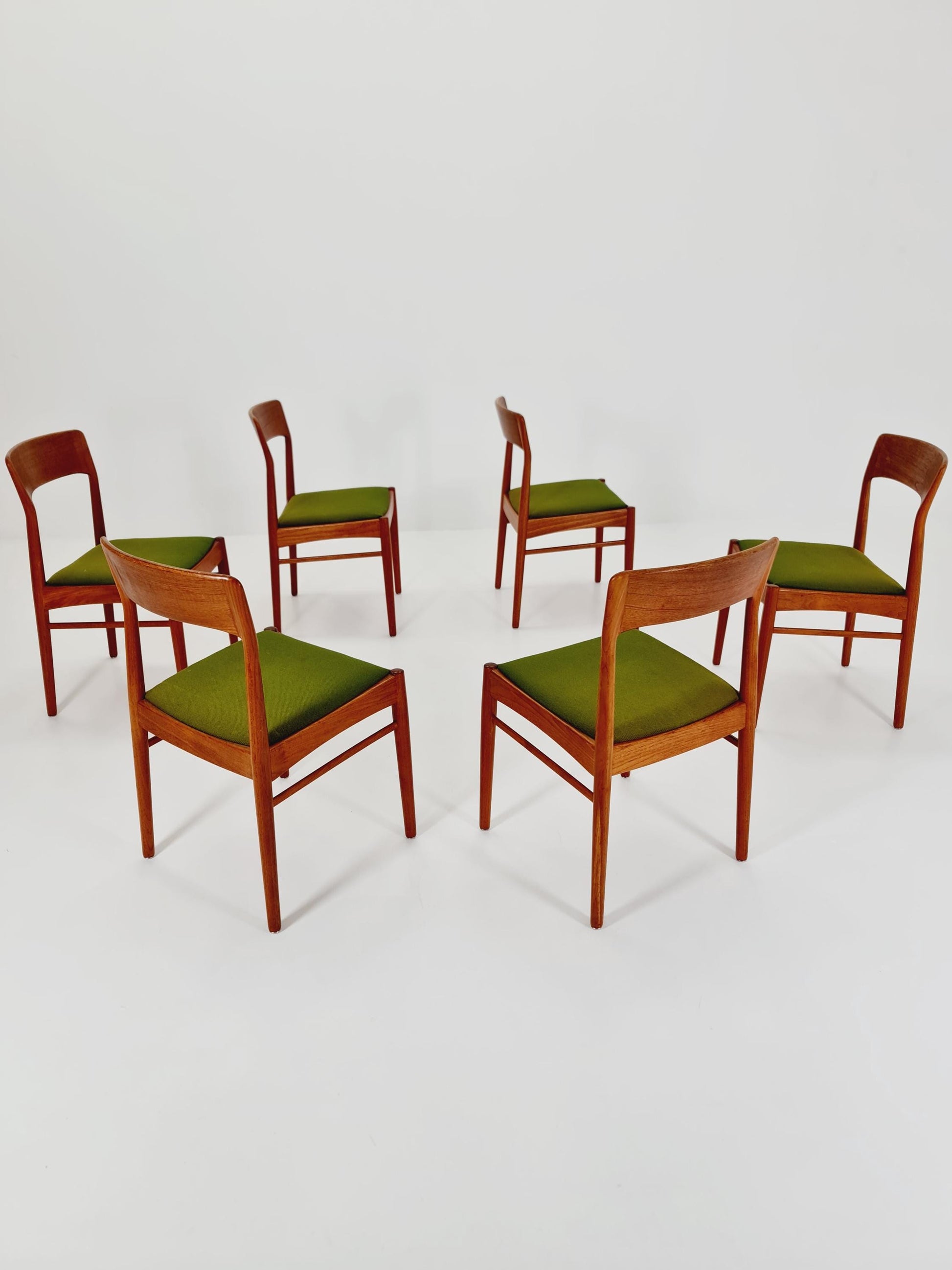 Vintage Danish solid teak dining chairs By Kai Kristiansen for K.S , 1960s, Set of 6