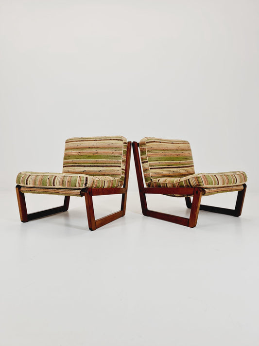 Midcentury German Set of 2 space age lounge chairs , 1970s