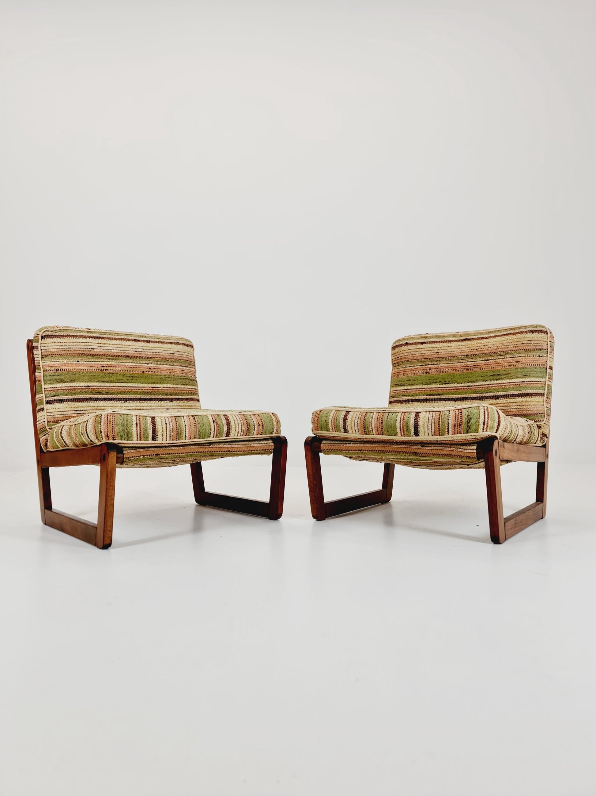 Midcentury German Set of 2 space age lounge chairs , 1970s