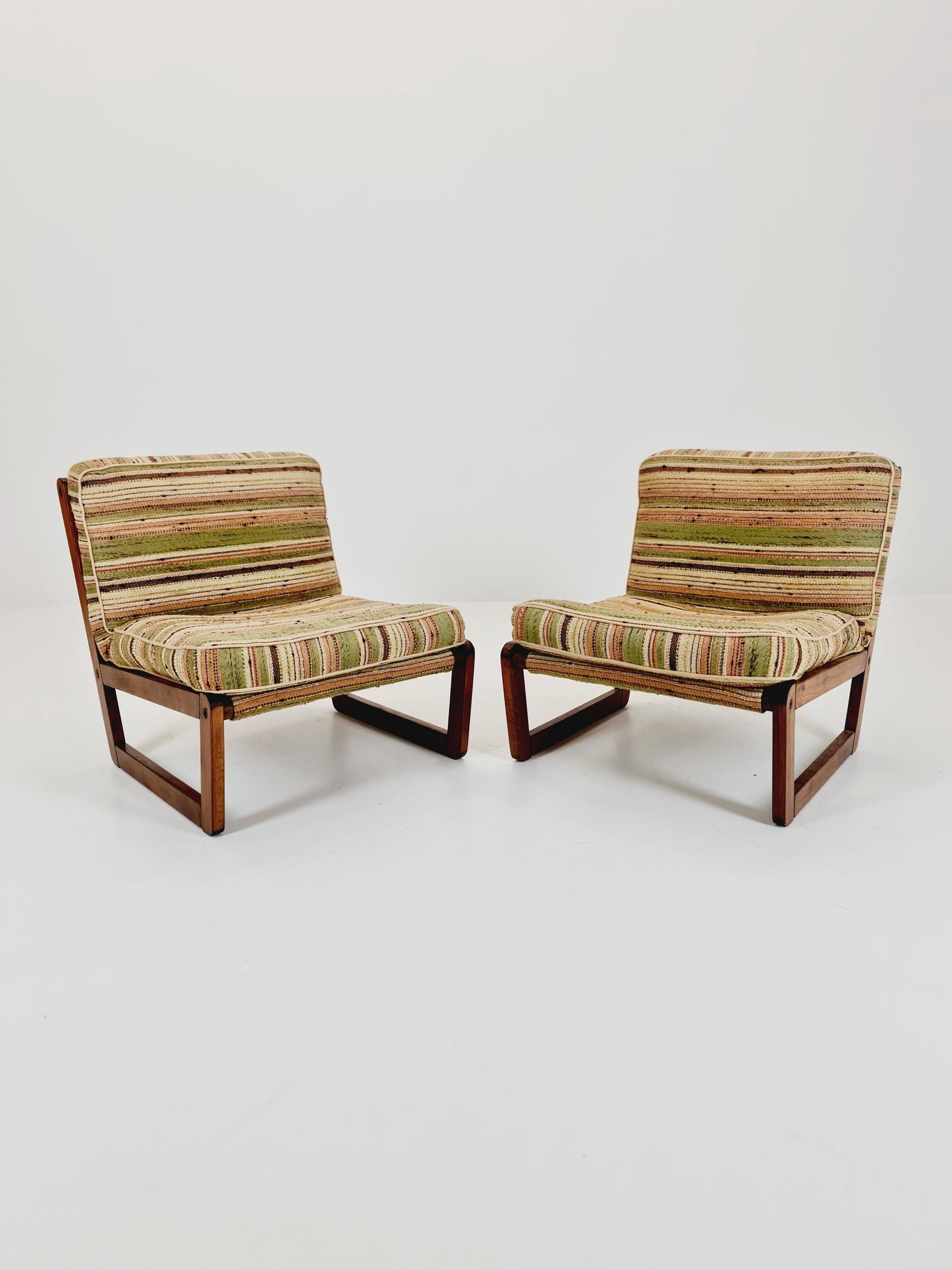 Midcentury German Set of 2 space age lounge chairs , 1970s