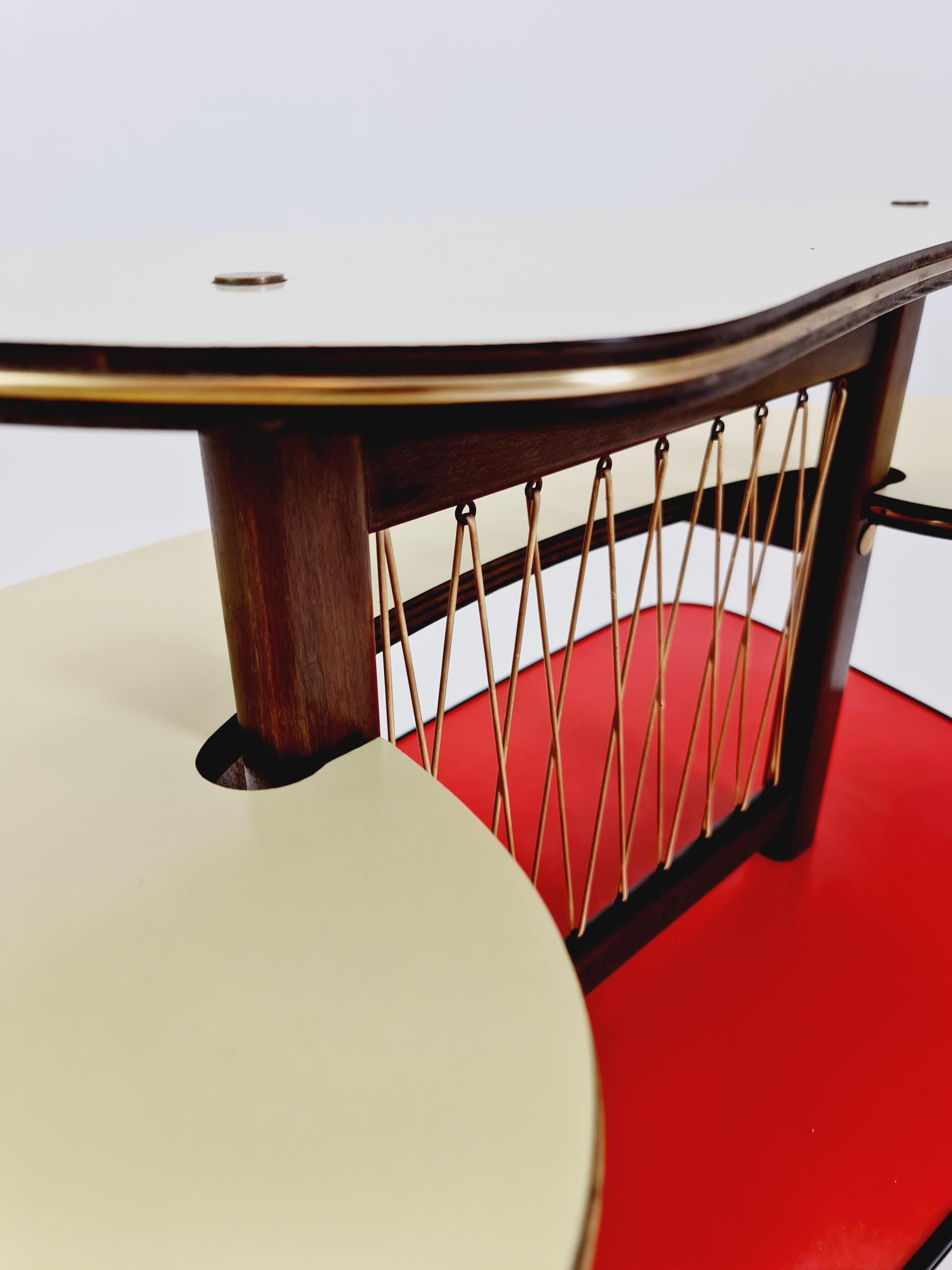 Rare Large German Plant Stand, Colorful Vintage Mid-Century Minimalist Indoor Plant Stand Side Table Retro flower table, 1950s