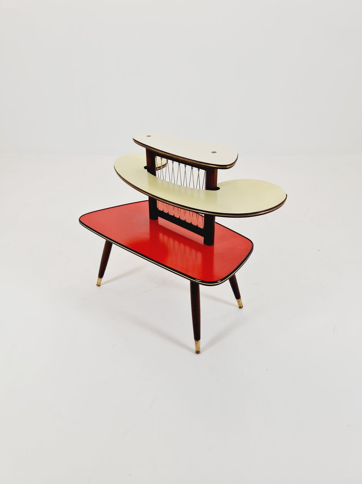 Rare Large German Plant Stand, Colorful Vintage Mid-Century Minimalist Indoor Plant Stand Side Table Retro flower table, 1950s