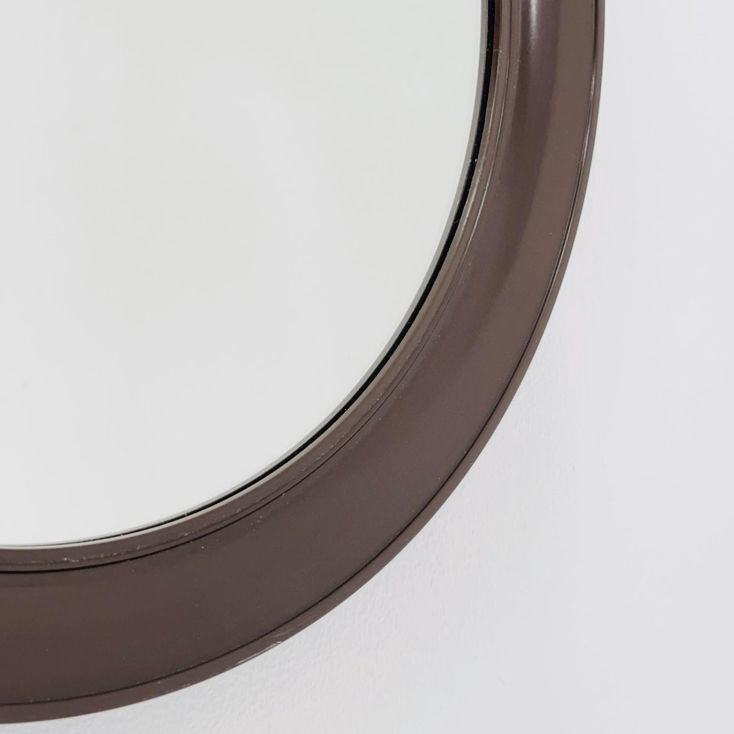 Mid-Century Space Age Red Round Wall Mirror | Italy 1980s
