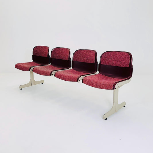 Mid Century Space Age 4-Seat Bench by J.B. Meijer for Kembo, Holland 1990s