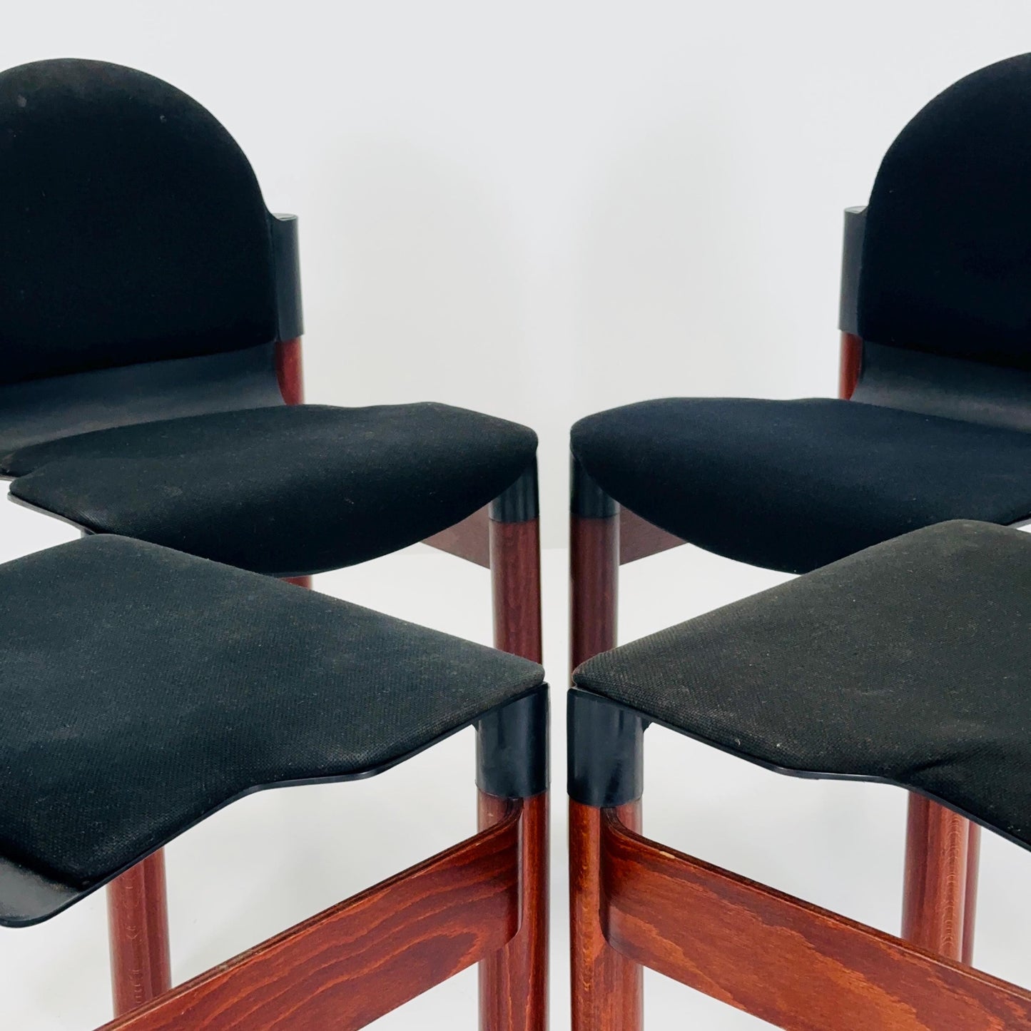 Set of 4 mid century dining chairs "Flex" by Gerd Lange for Thonet, 1970s West Germany