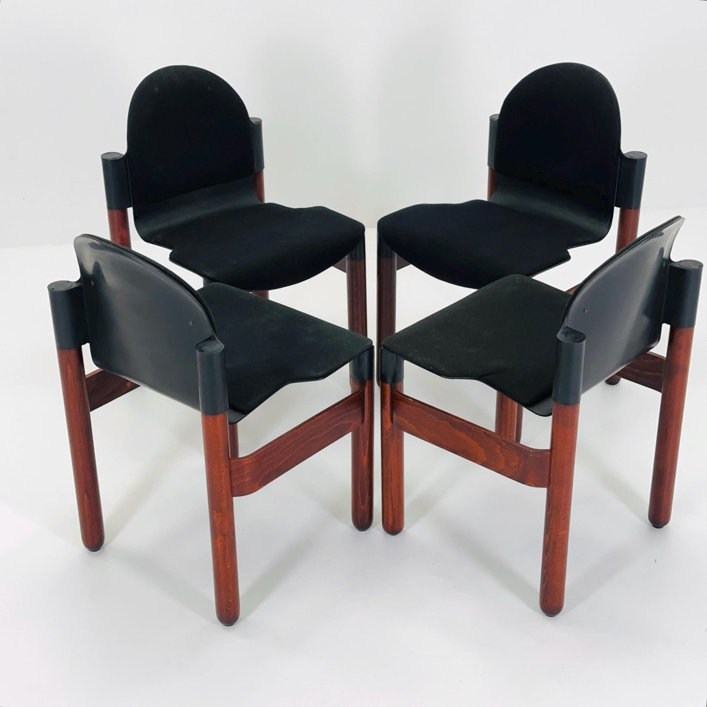 Set of 4 mid century dining chairs "Flex" by Gerd Lange for Thonet, 1970s West Germany