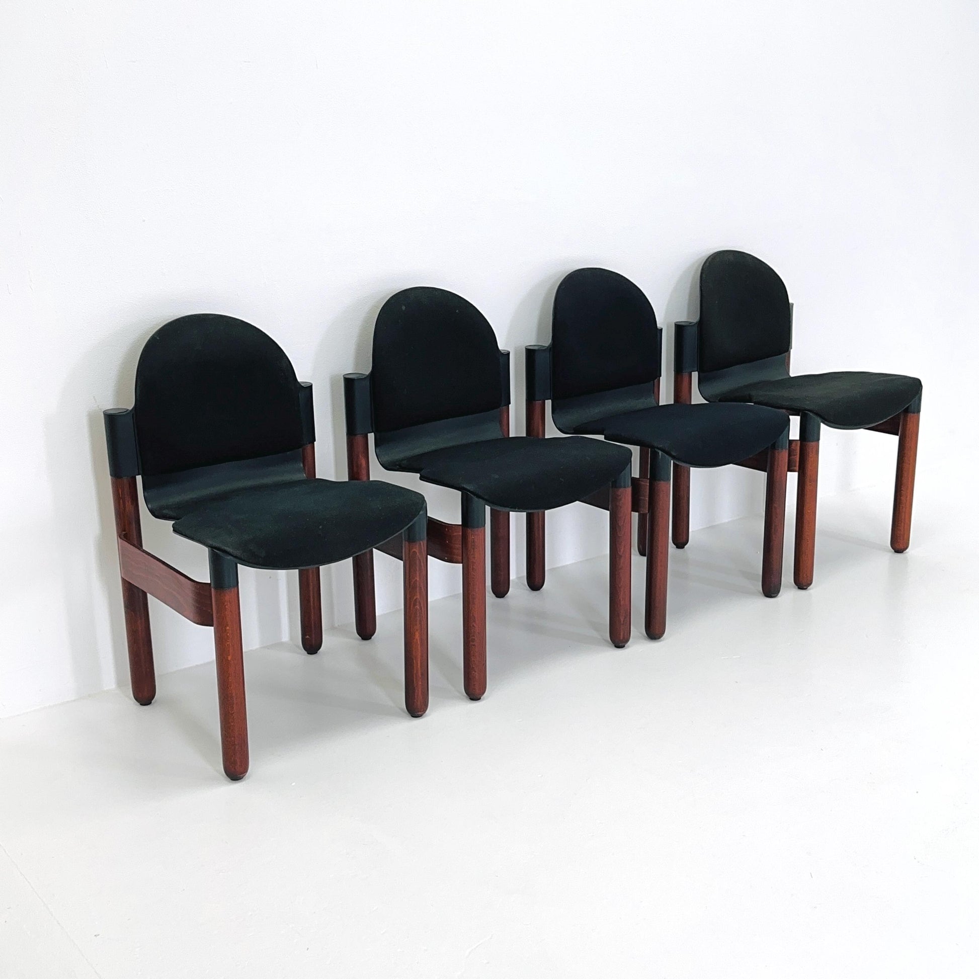 Set of 4 mid century dining chairs "Flex" by Gerd Lange for Thonet, 1970s West Germany