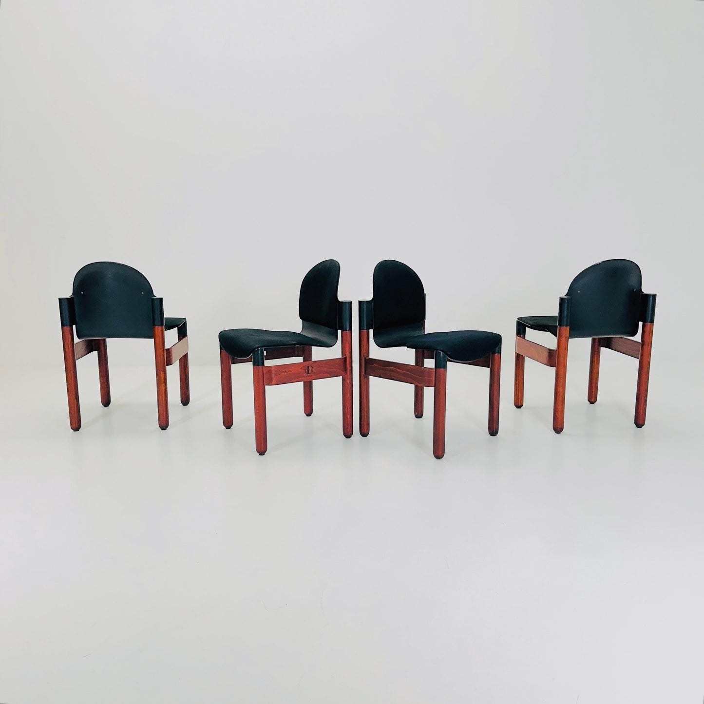 Set of 4 mid century dining chairs "Flex" by Gerd Lange for Thonet, 1970s West Germany