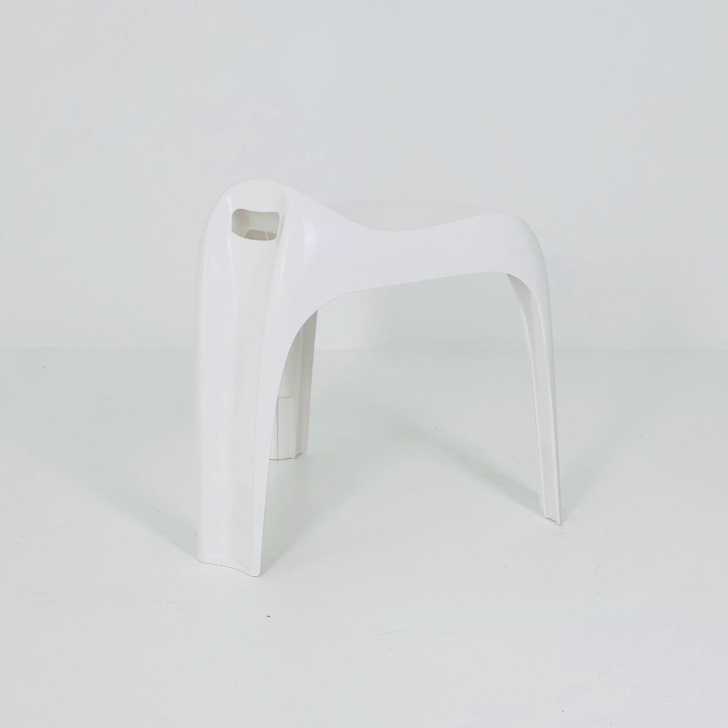 1 of 150 Mid century space age white Taboret stool by Alexander Begge for Casala 1970s Germany