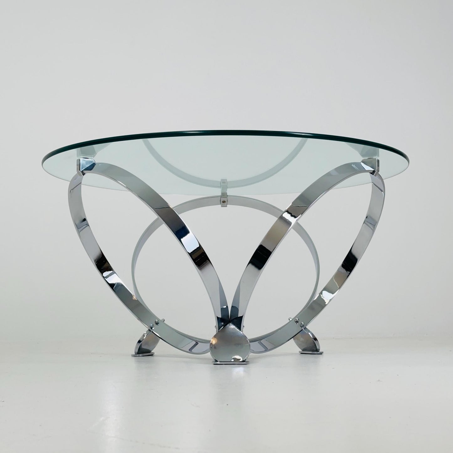 Mid century Diamond Chrome & glass coffee table by Knut Hesterberg for Ronald Schmitt Germany 1970s
