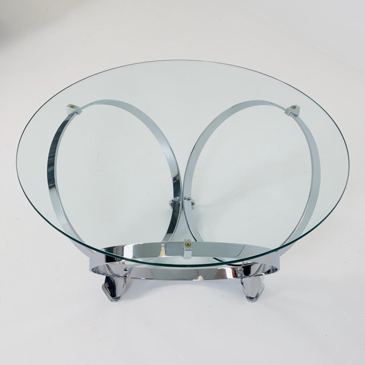 Mid century Diamond Chrome & glass coffee table by Knut Hesterberg for Ronald Schmitt Germany 1970s