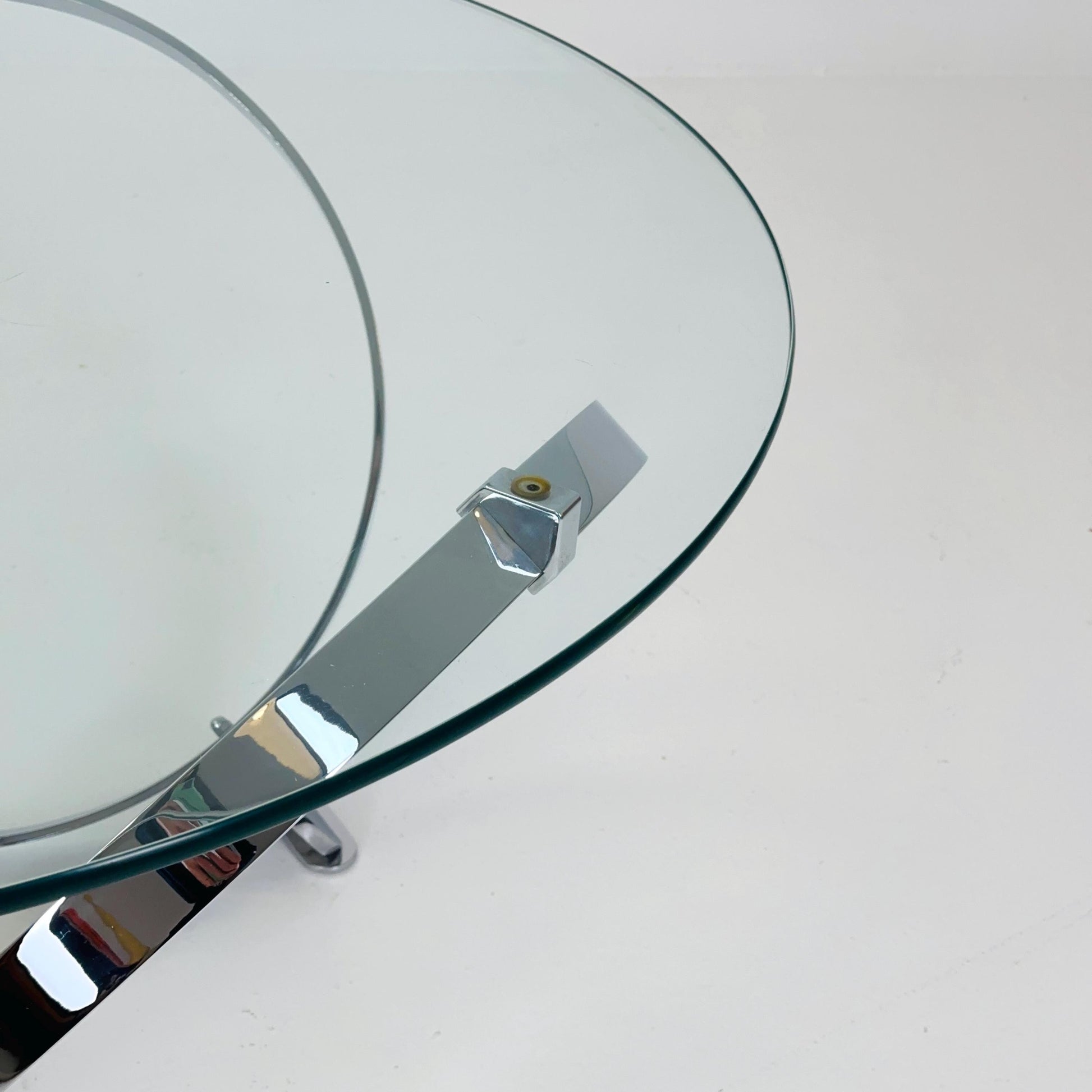 Mid century Diamond Chrome & glass coffee table by Knut Hesterberg for Ronald Schmitt Germany 1970s