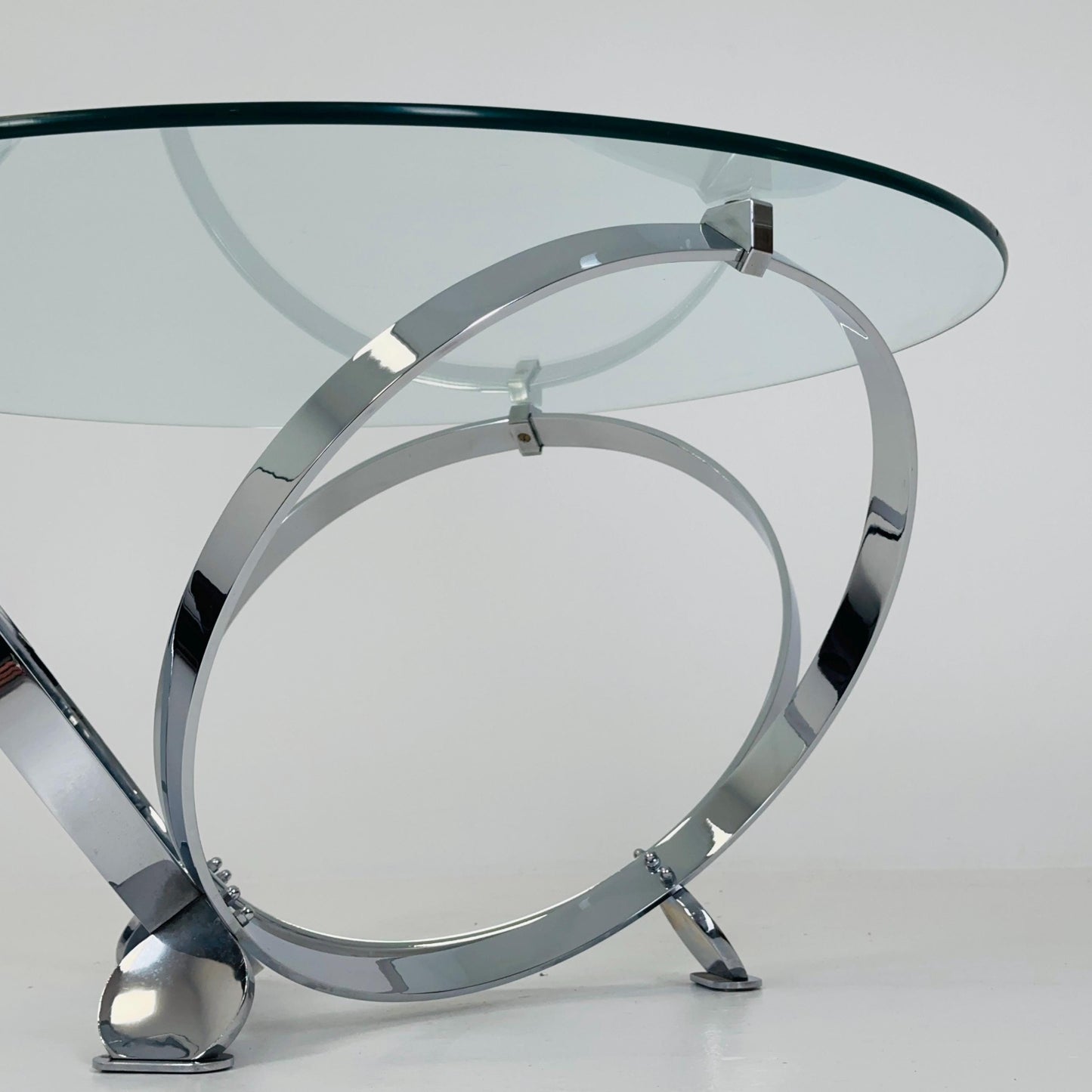 Mid century Diamond Chrome & glass coffee table by Knut Hesterberg for Ronald Schmitt Germany 1970s