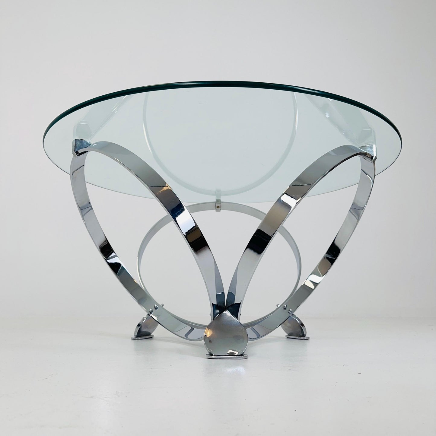 Mid century Diamond Chrome & glass coffee table by Knut Hesterberg for Ronald Schmitt Germany 1970s