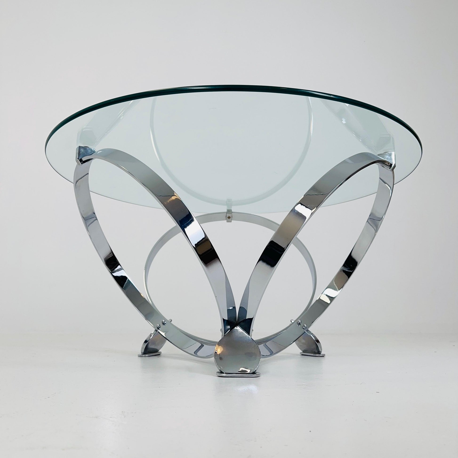 Mid century Diamond Chrome & glass coffee table by Knut Hesterberg for Ronald Schmitt Germany 1970s