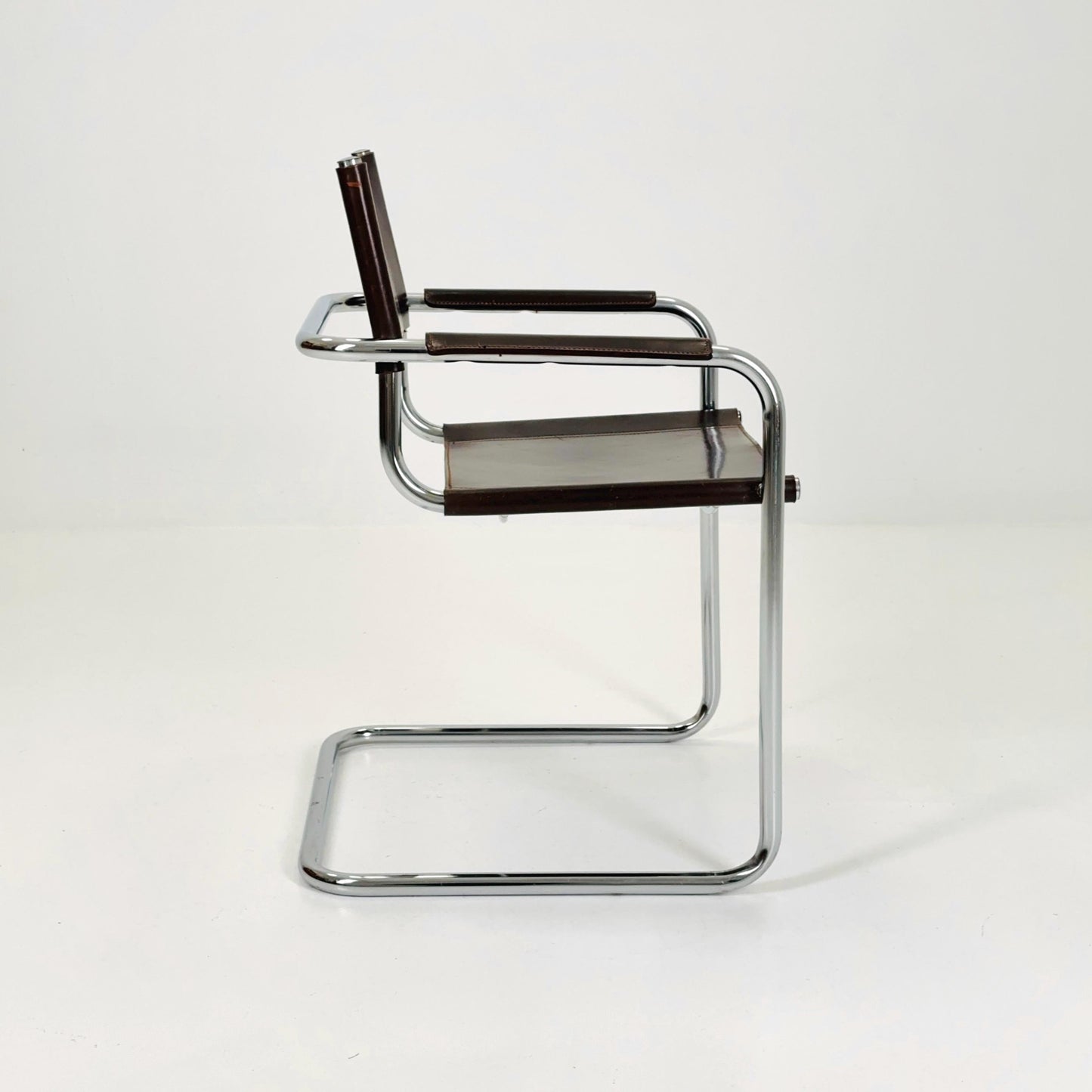 Mid-Century Bauhaus Dark Brown Armchair by Centro Studio Italy, 1980s