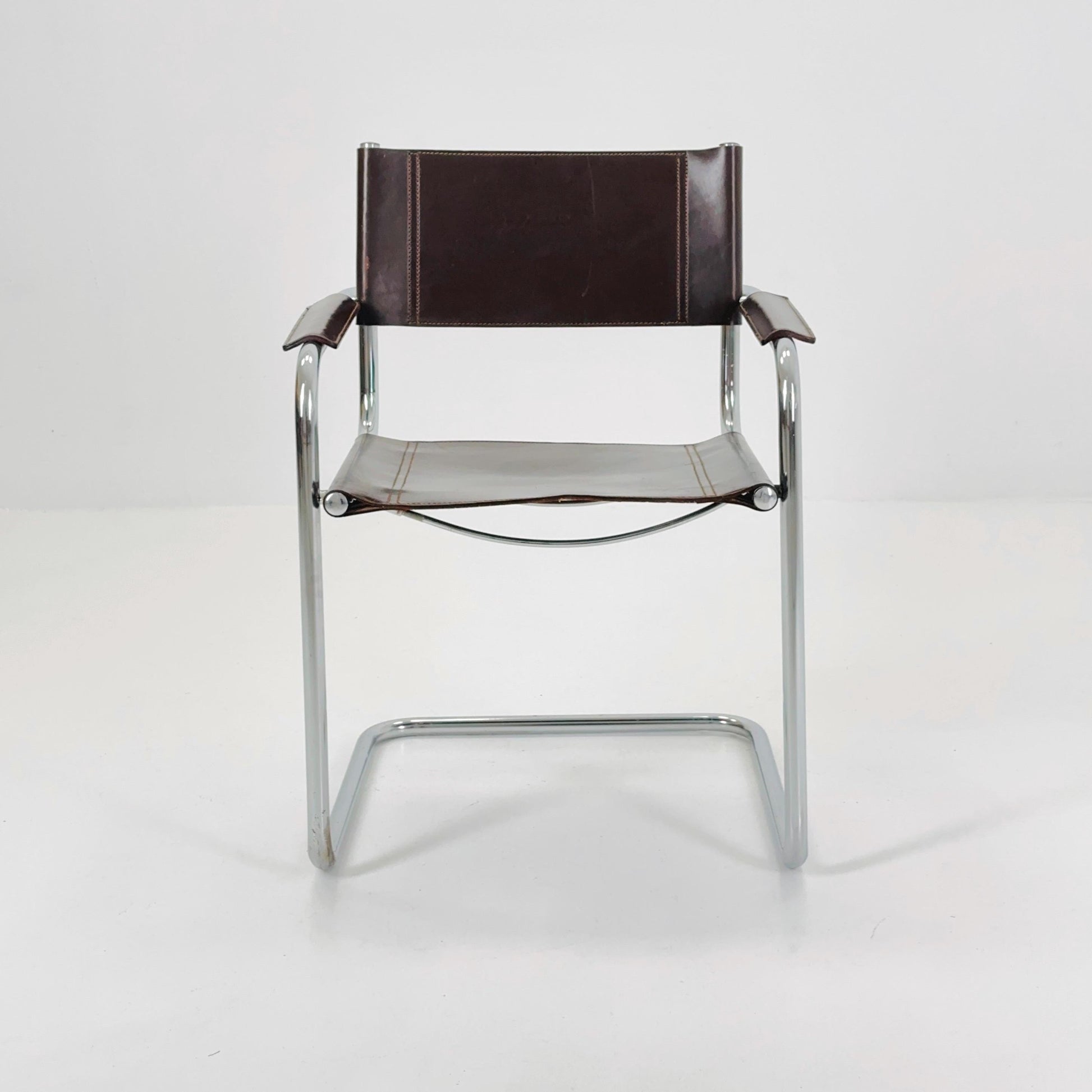 Mid-Century Bauhaus Dark Brown Armchair by Centro Studio Italy, 1980s