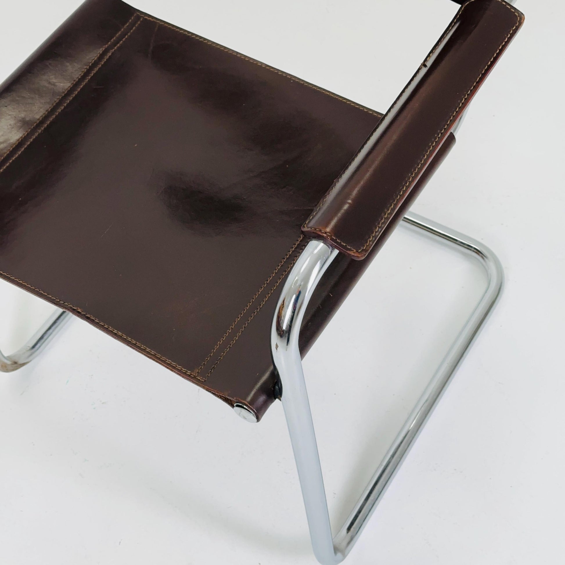 Mid-Century Bauhaus Dark Brown Armchair by Centro Studio Italy, 1980s