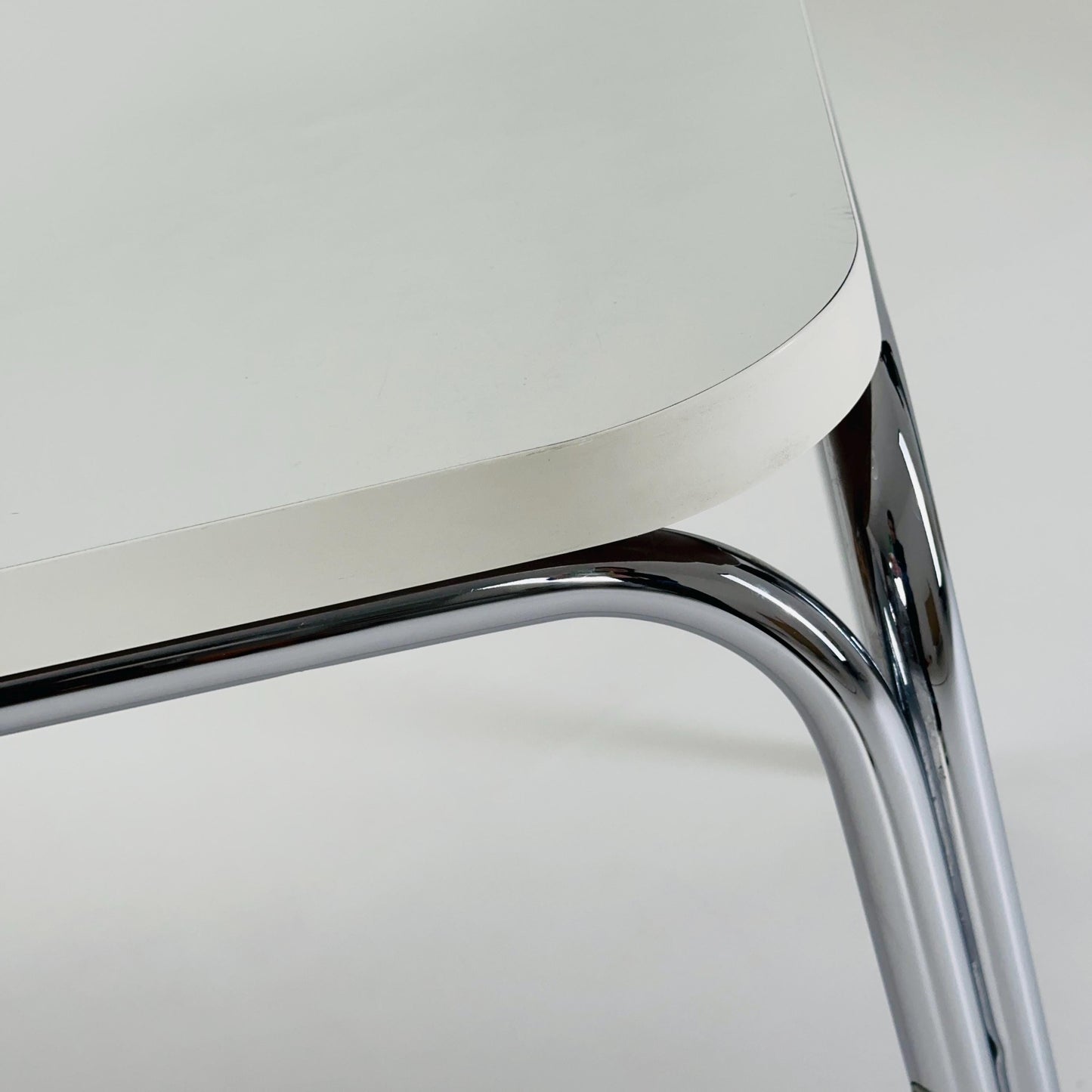 Mid Century Bauhahus White Square Dining Table by Thonet, Germany 1980s