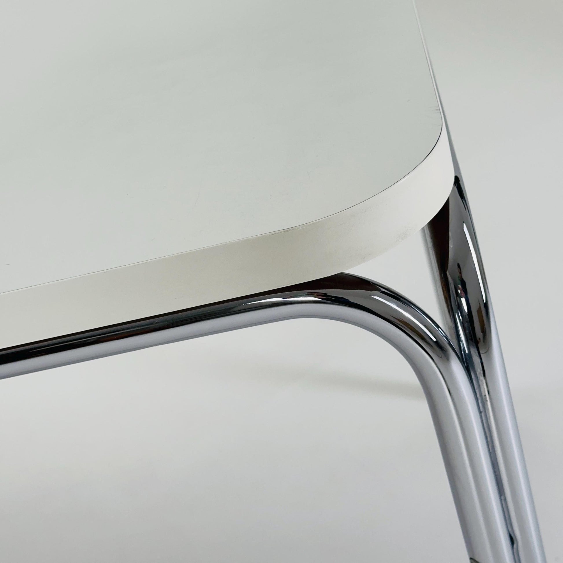 Mid Century Bauhahus White Square Dining Table by Thonet, Germany 1980s