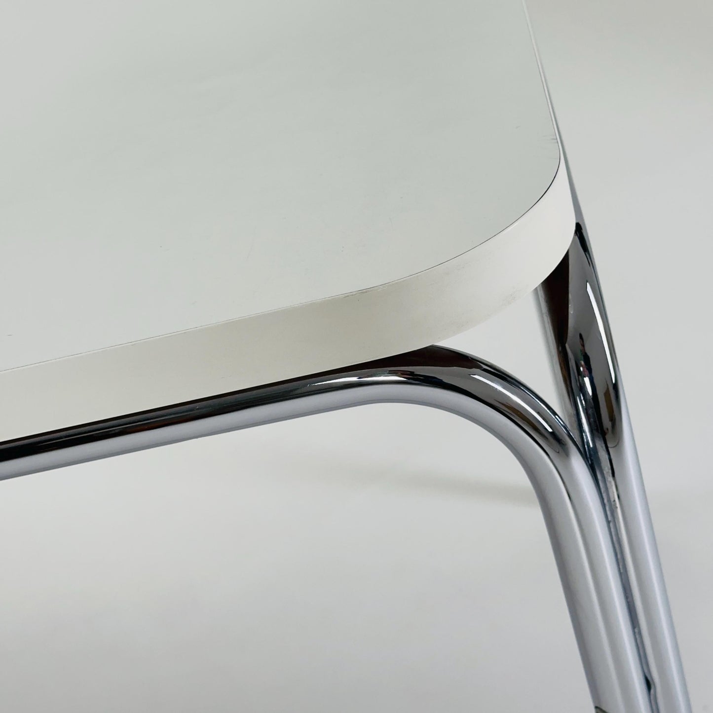 Mid Century Bauhahus White Square Dining Table by Thonet, Germany 1980s