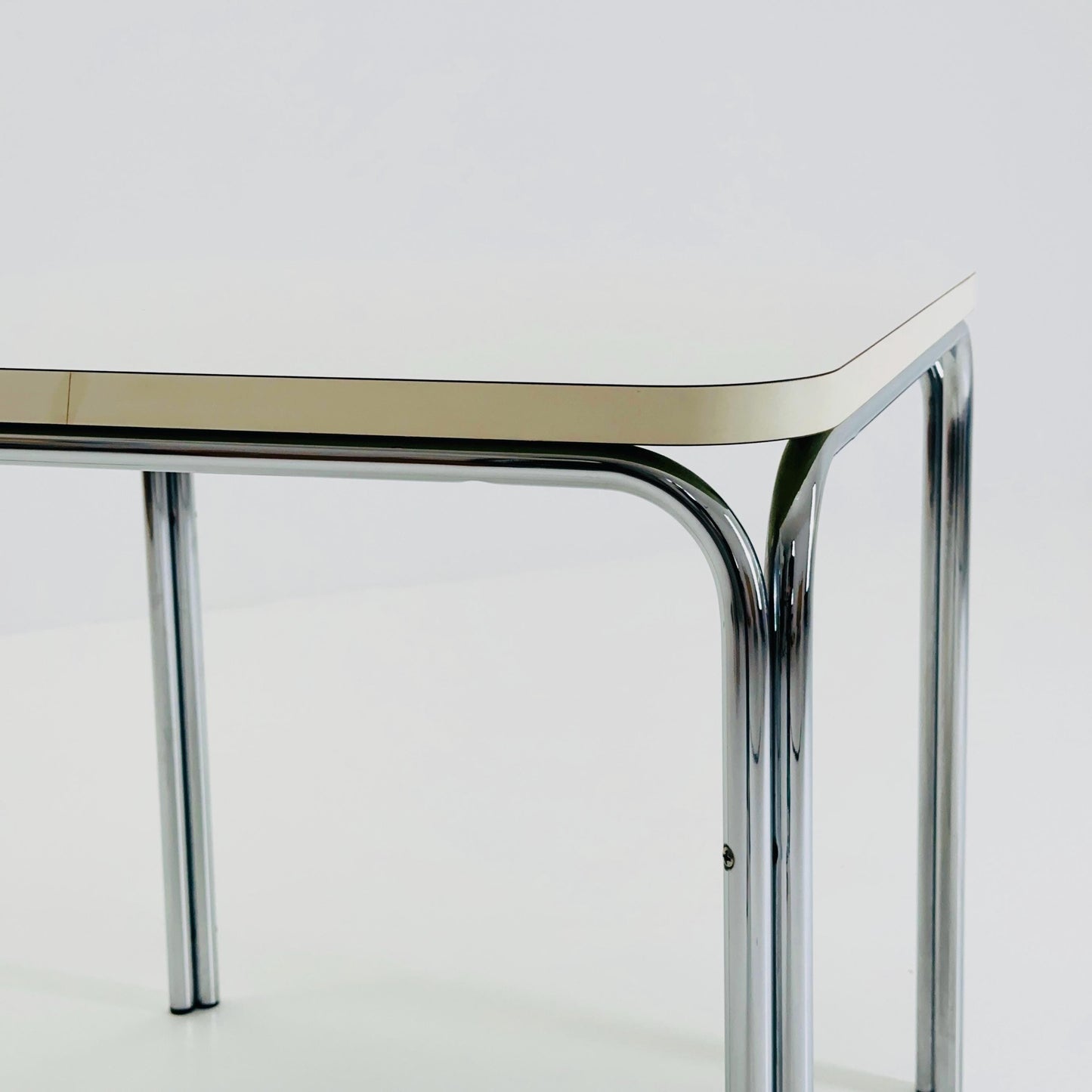 Mid Century Bauhahus White Square Dining Table by Thonet, Germany 1980s