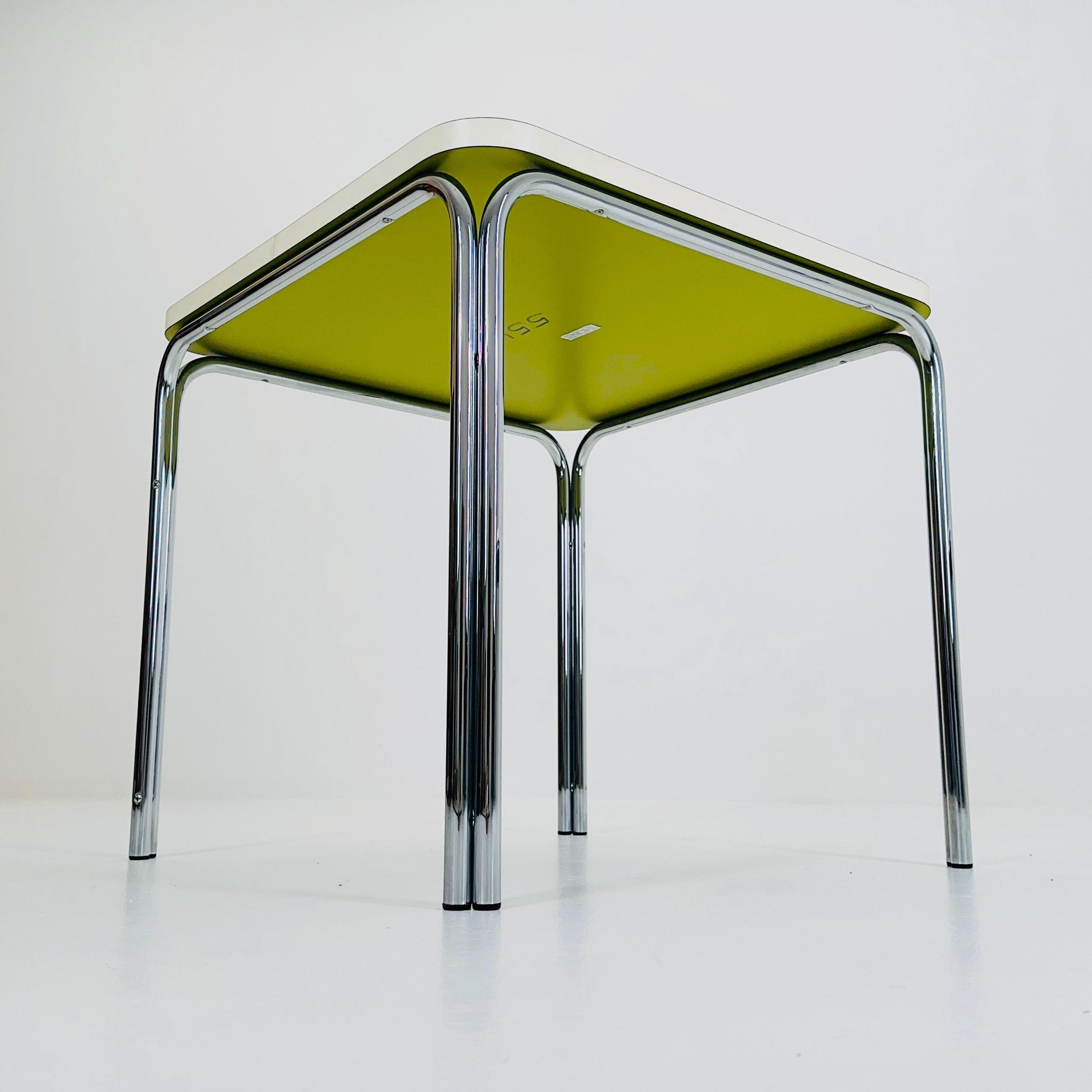 Mid Century Bauhahus White Square Dining Table by Thonet, Germany 1980s