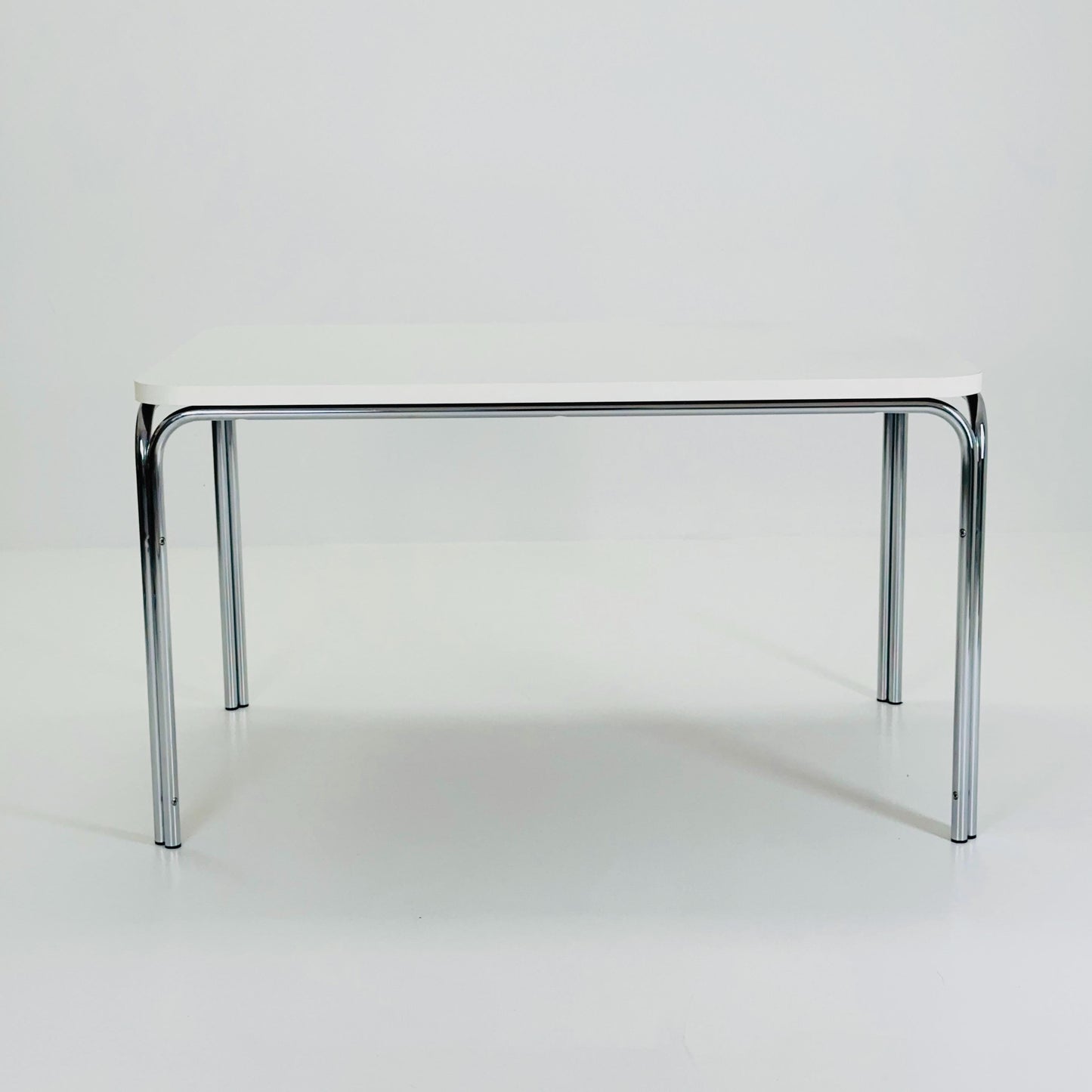 Mid Century Bauhahus White rectangular Dining Table by Thonet, Germany 1980s