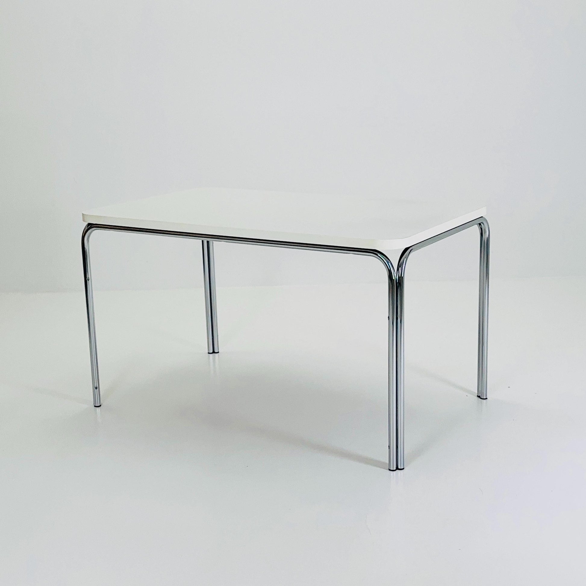 Mid Century Bauhahus White rectangular Dining Table by Thonet, Germany 1980s