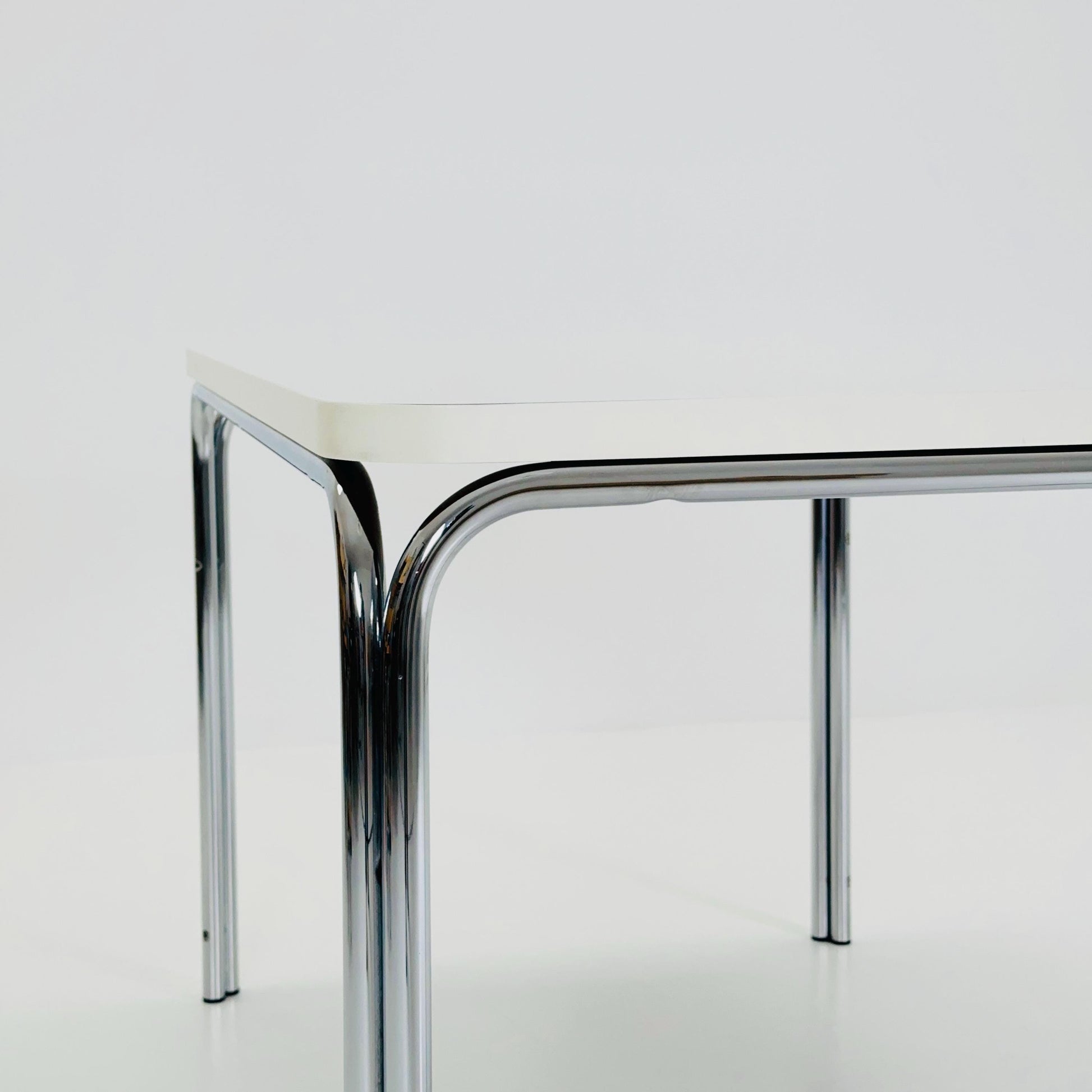 Mid Century Bauhahus White rectangular Dining Table by Thonet, Germany 1980s