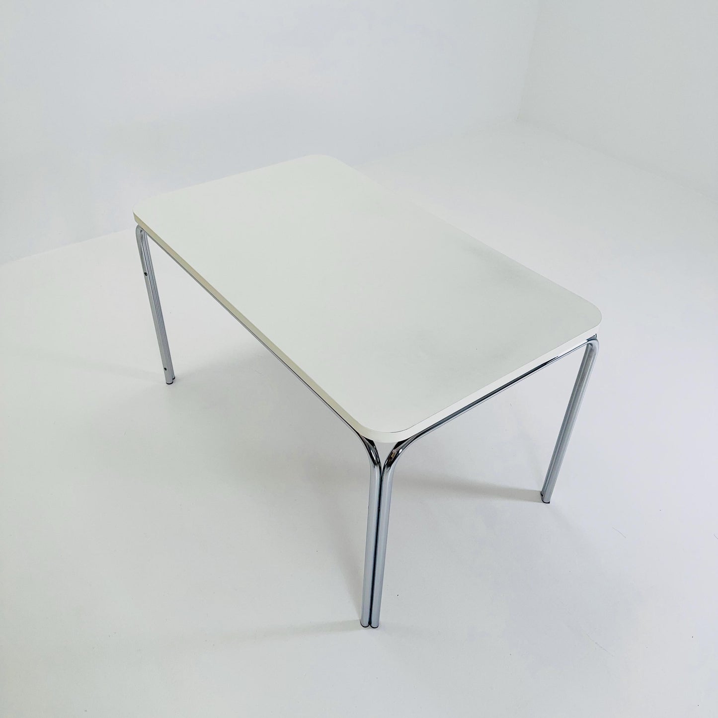 Mid Century Bauhahus White rectangular Dining Table by Thonet, Germany 1980s