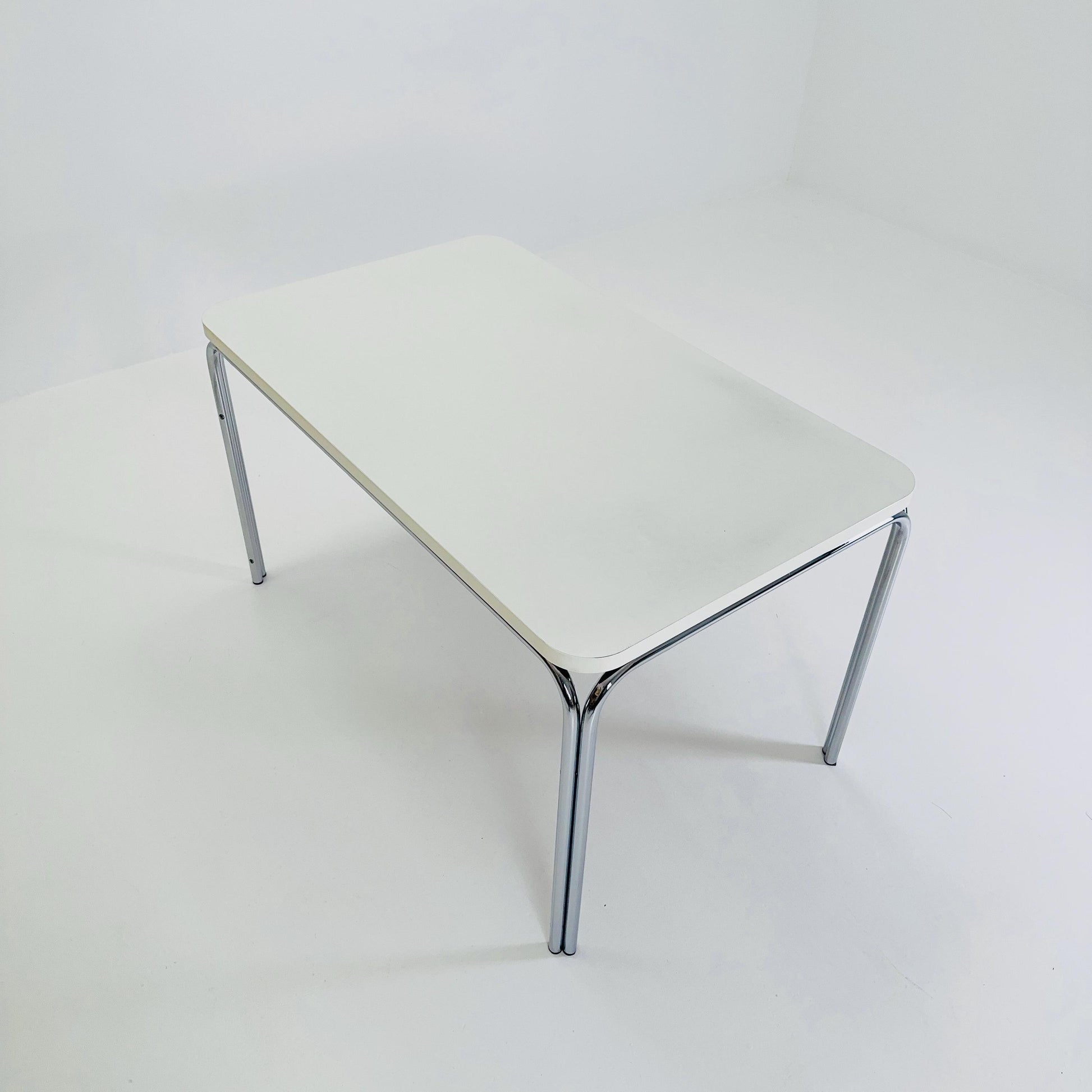 Mid Century Bauhahus White rectangular Dining Table by Thonet, Germany 1980s